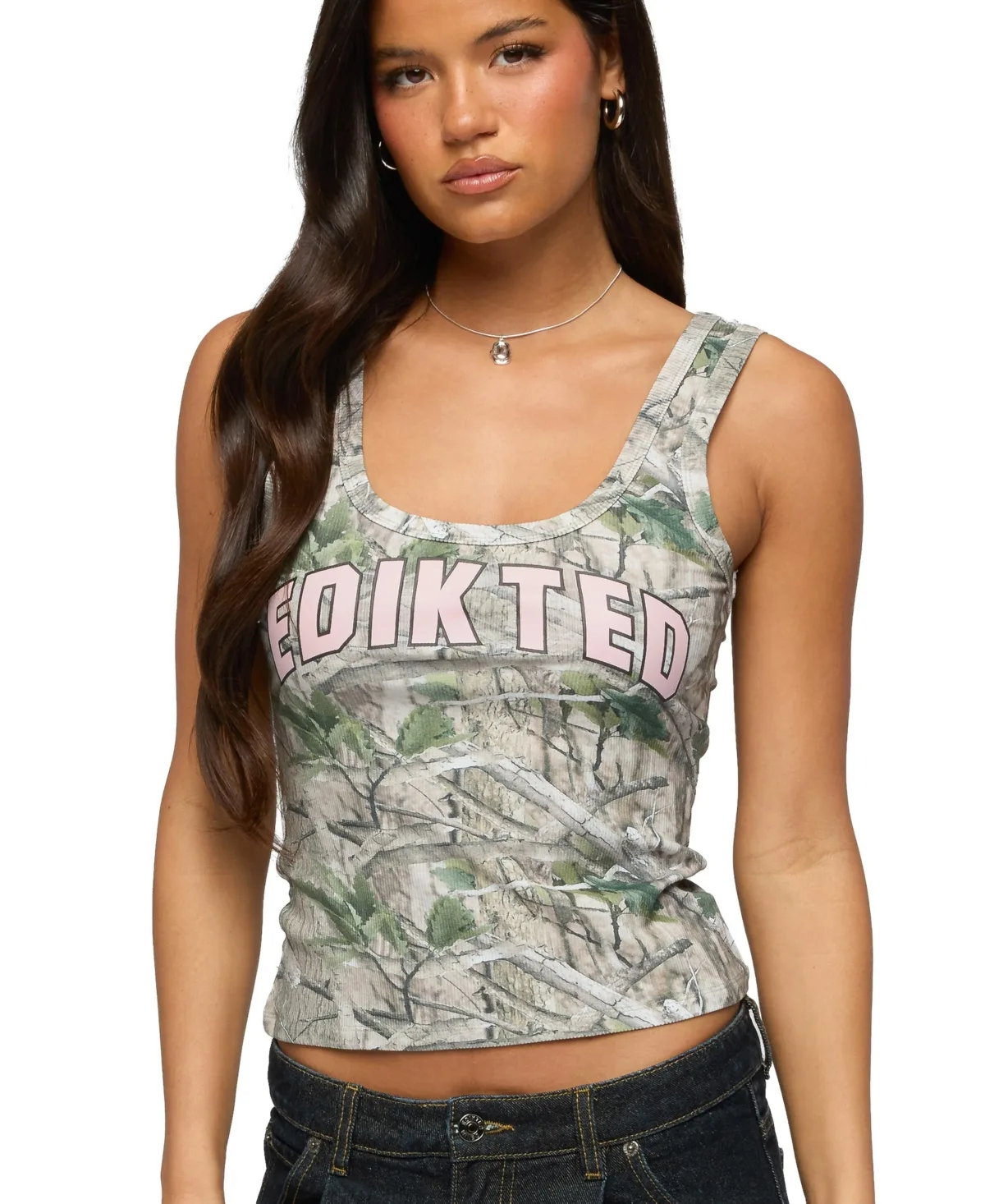 Girly Ribbed Tank Top by Edikted