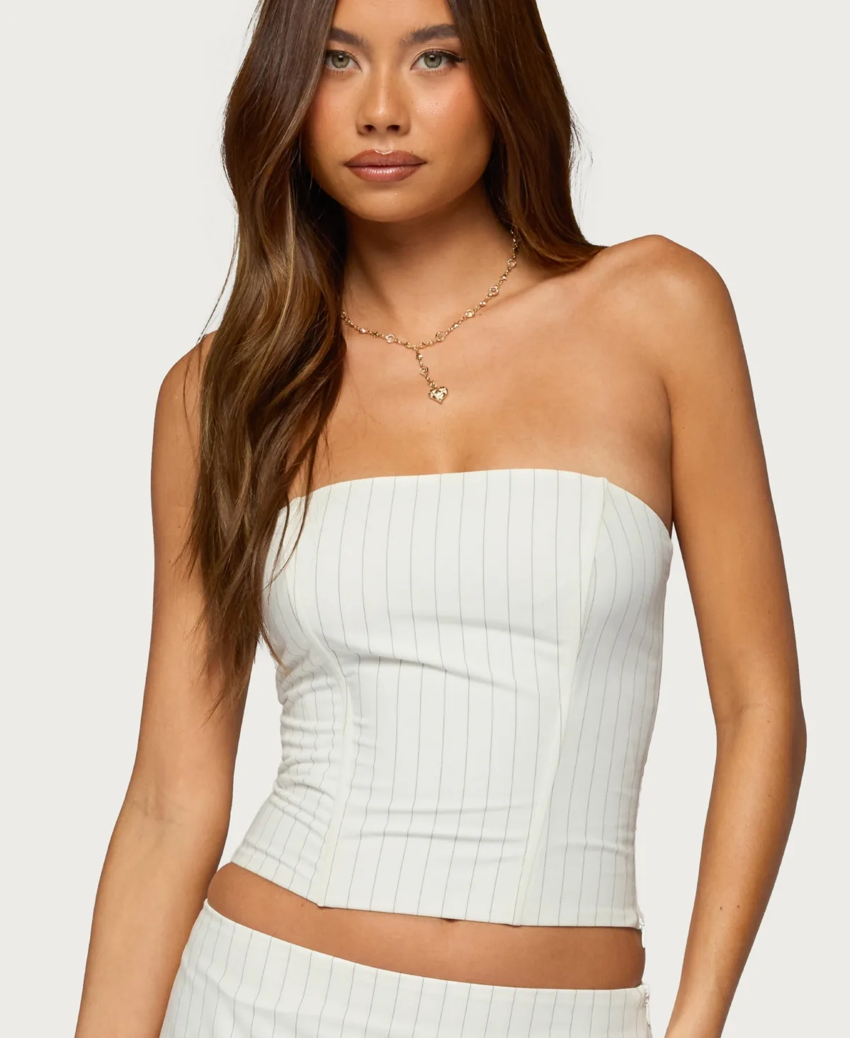 Maeve Pinstripe Strapless Corset