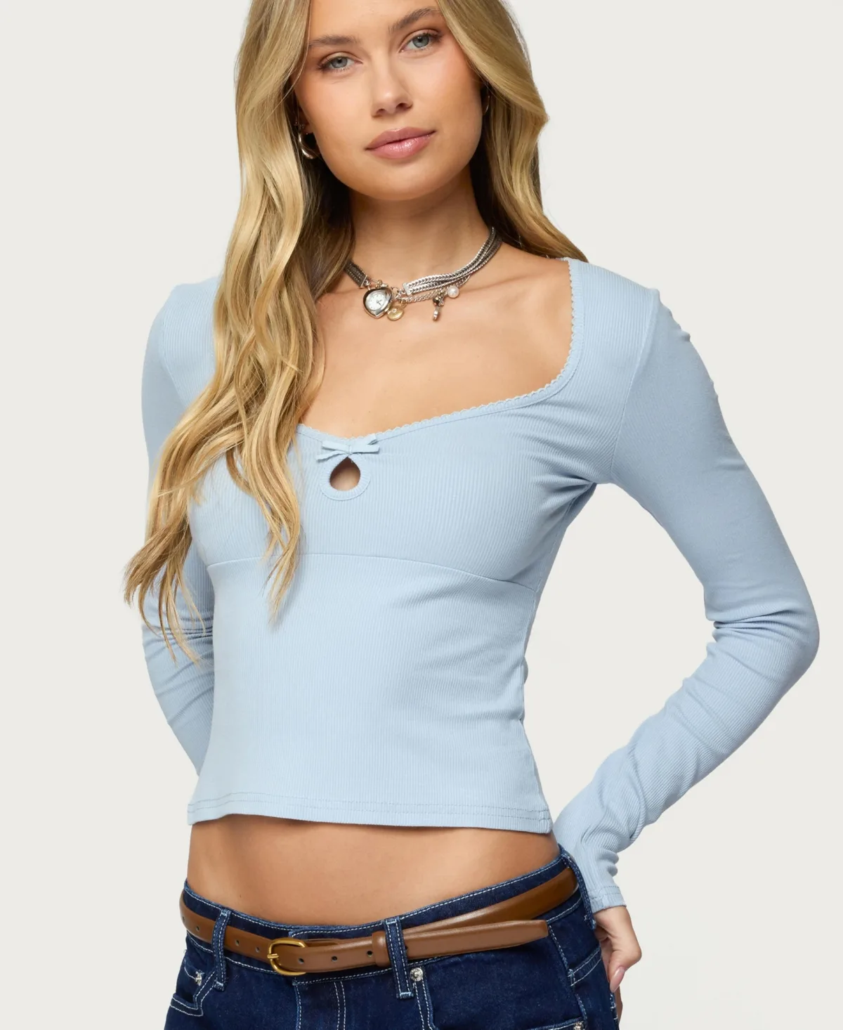 Madder Keyhole Cutout Top by Edikted