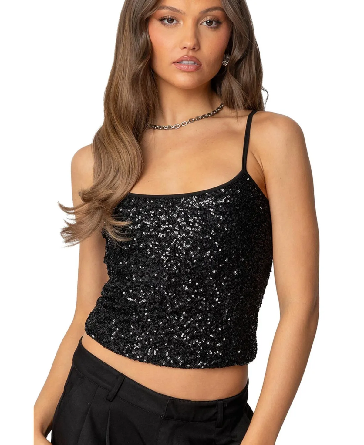 Celene Sequin Tank Top by Edikted