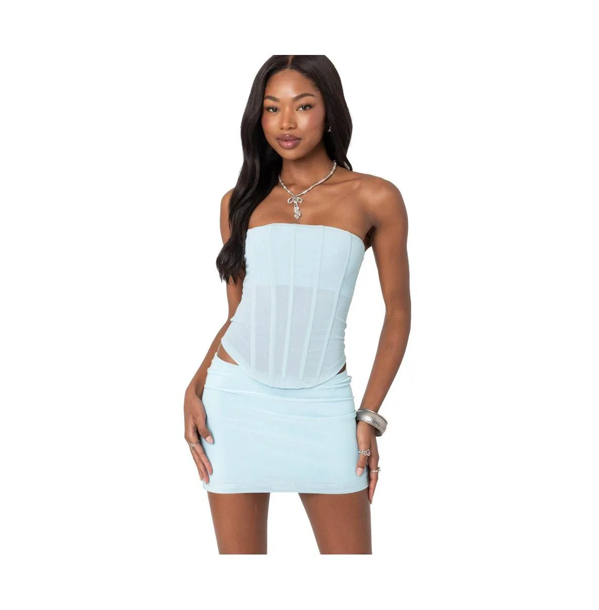 Vega Sheer Mesh Corset by Edikted