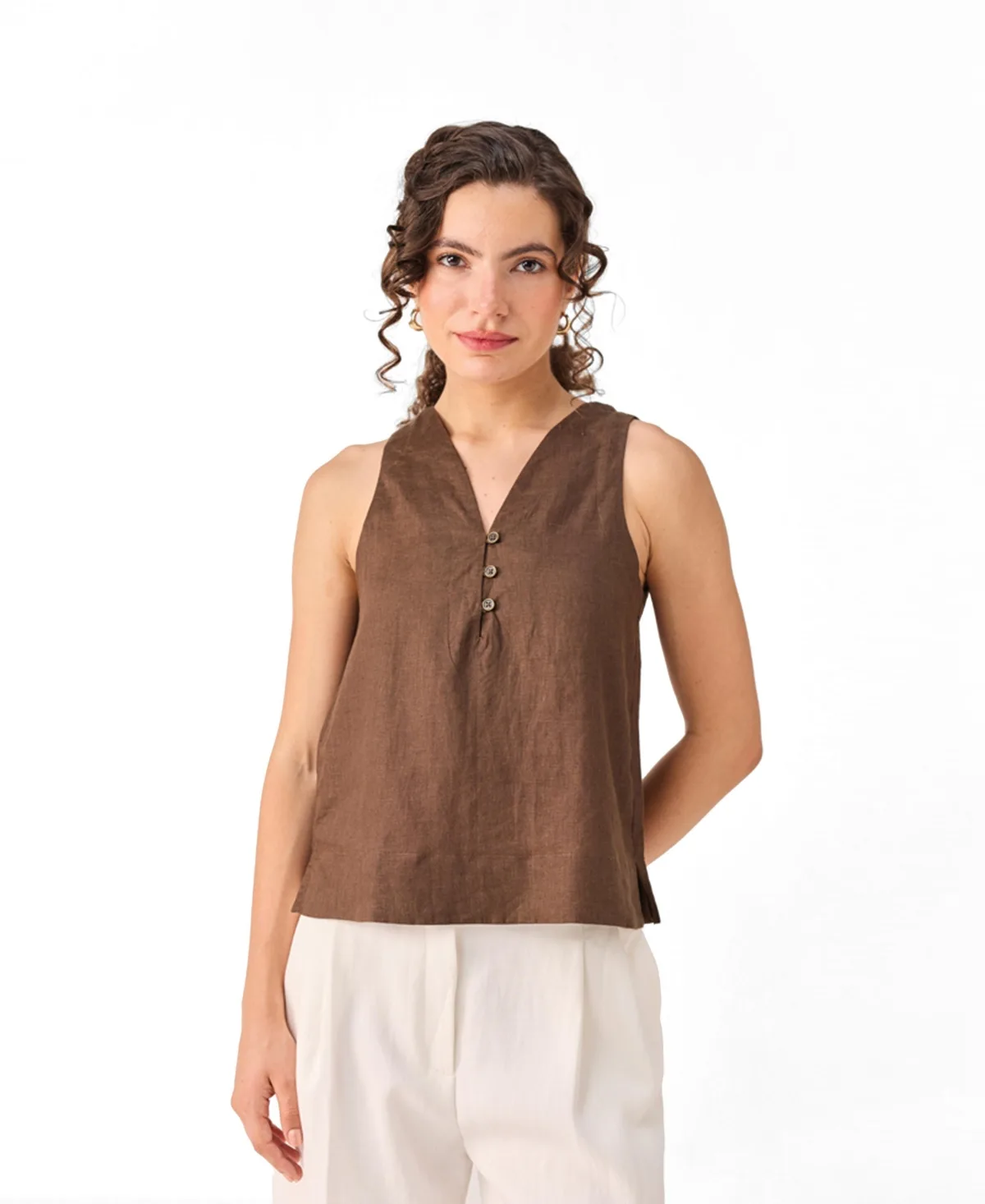 Button Neck Top by Reistor