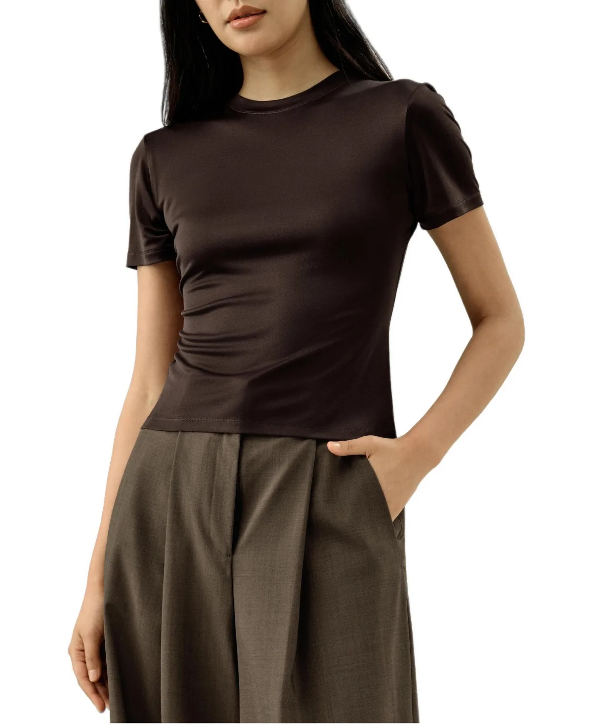 Slim Fitted Silk Jersey Tee
