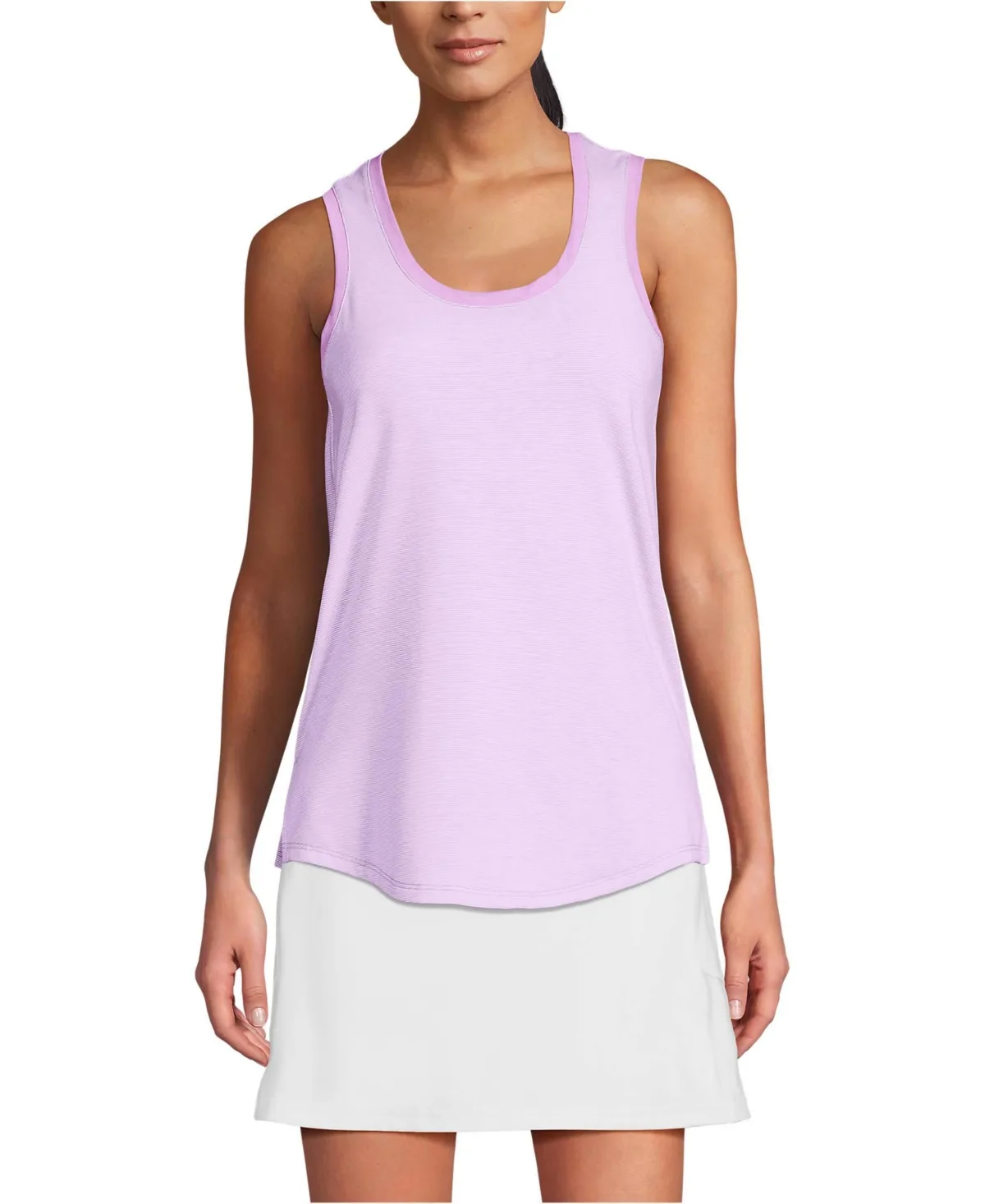 Sleeveless Power Performance Scoop Neck Curved Hem Tunic Tank by Lands' End