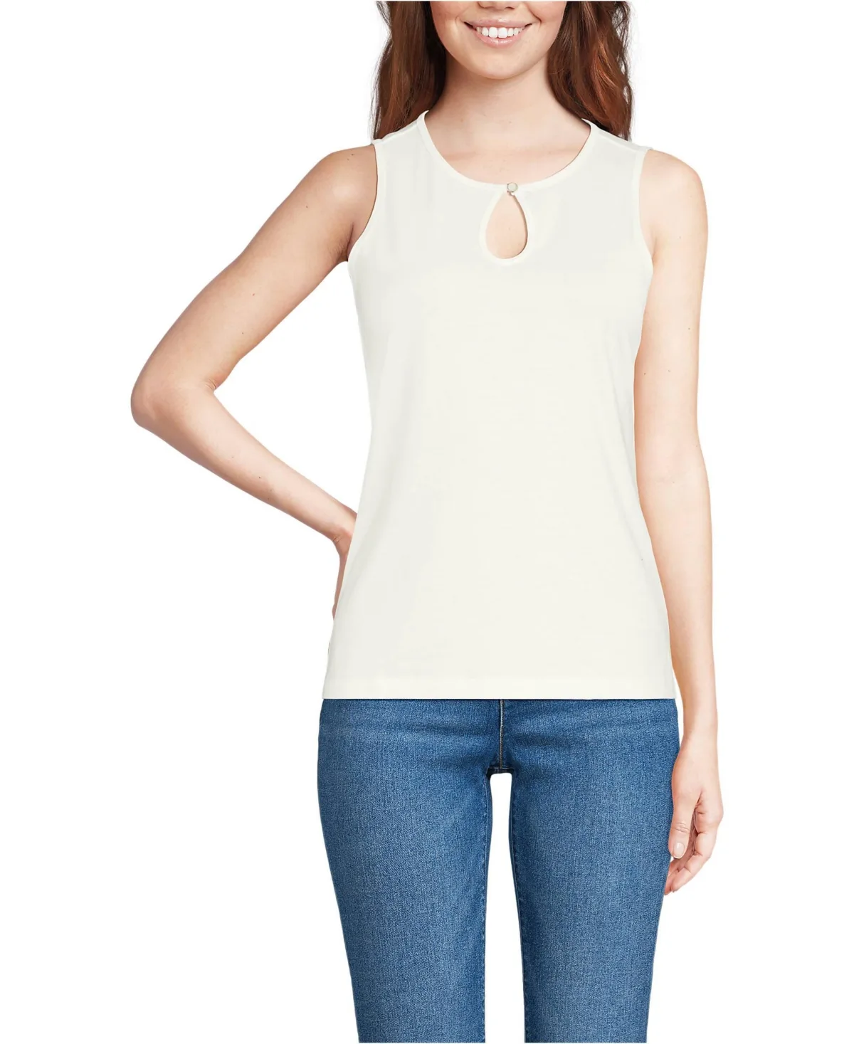 Supima Keyhole Tank by Lands' End