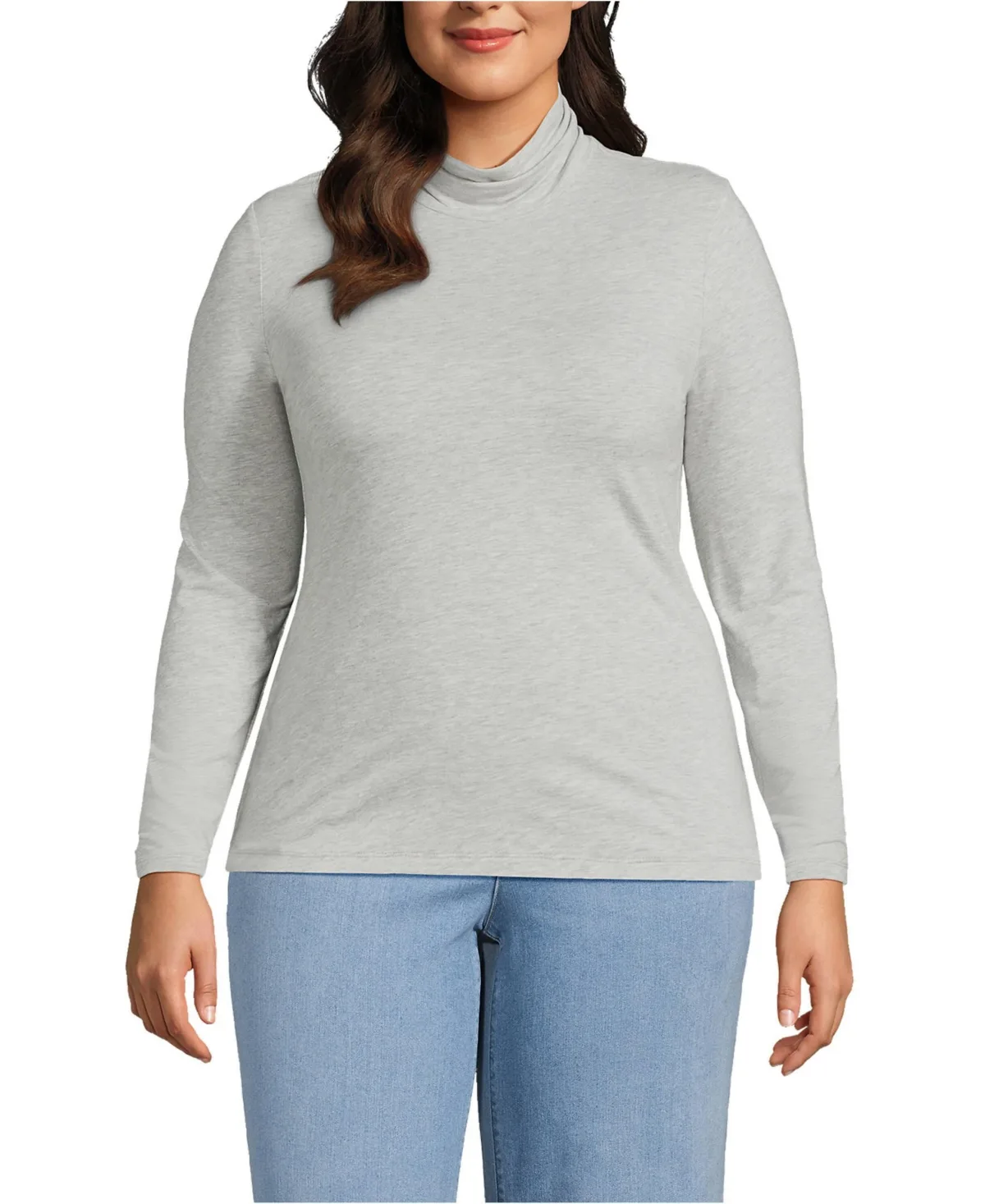 Lightweight Jersey Skimming Long Sleeve Turtleneck by Lands' End