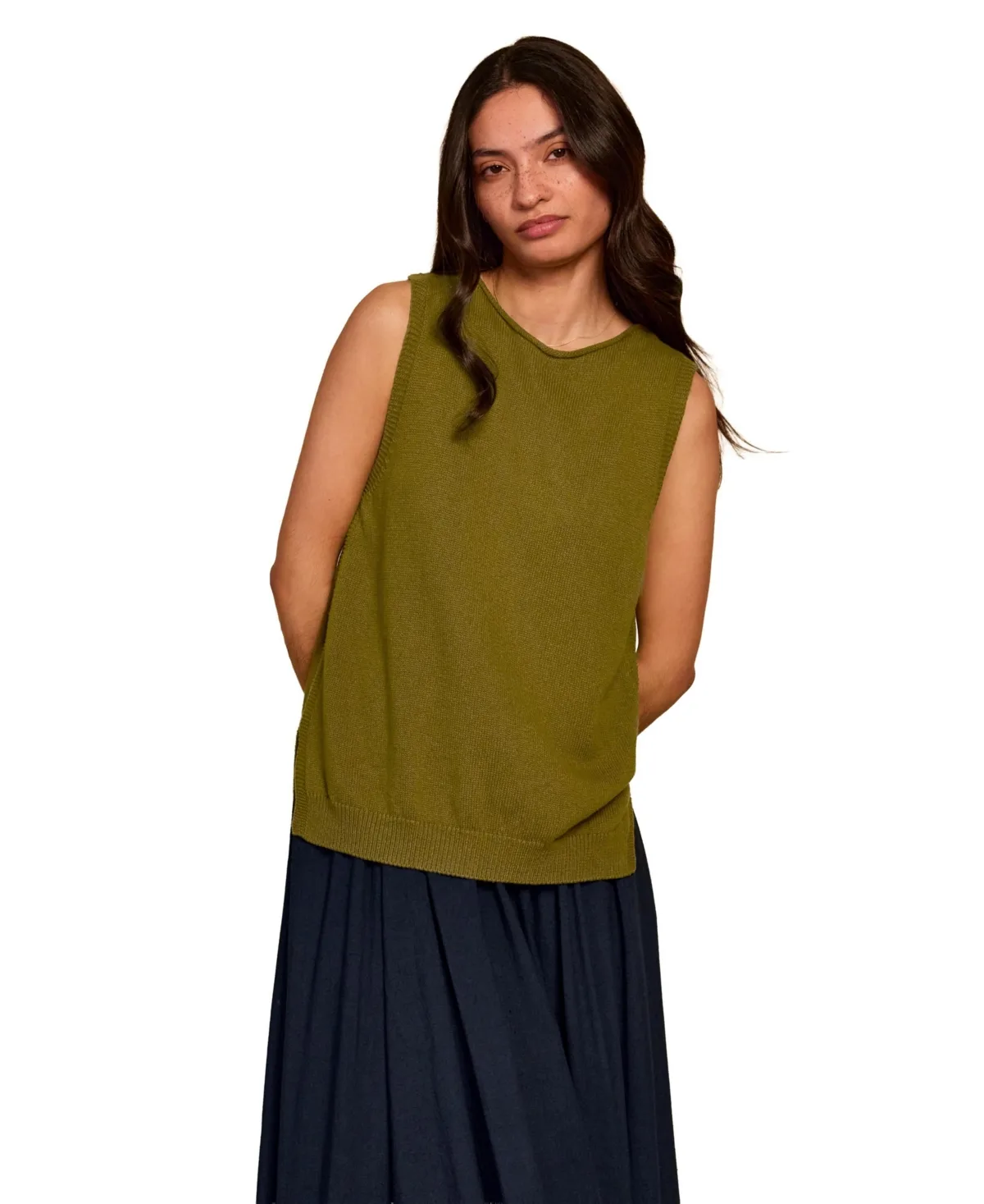 Sleeveless Knitted Vest Top by Celtic & Co.