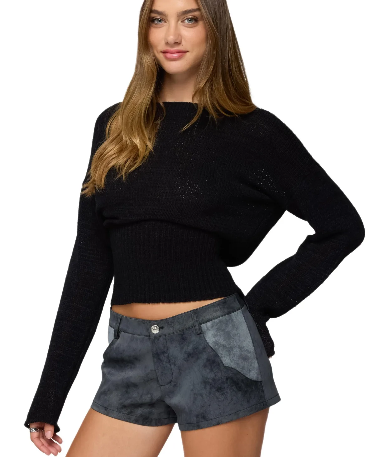 Tezi Boat Neck Light Knit Top by Edikted
