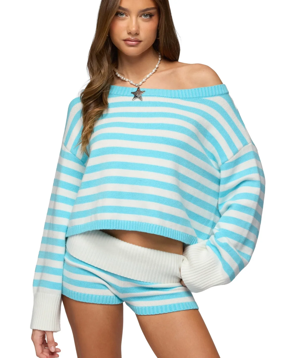 Saphi Striped Oversized Knit Sweater by Edikted