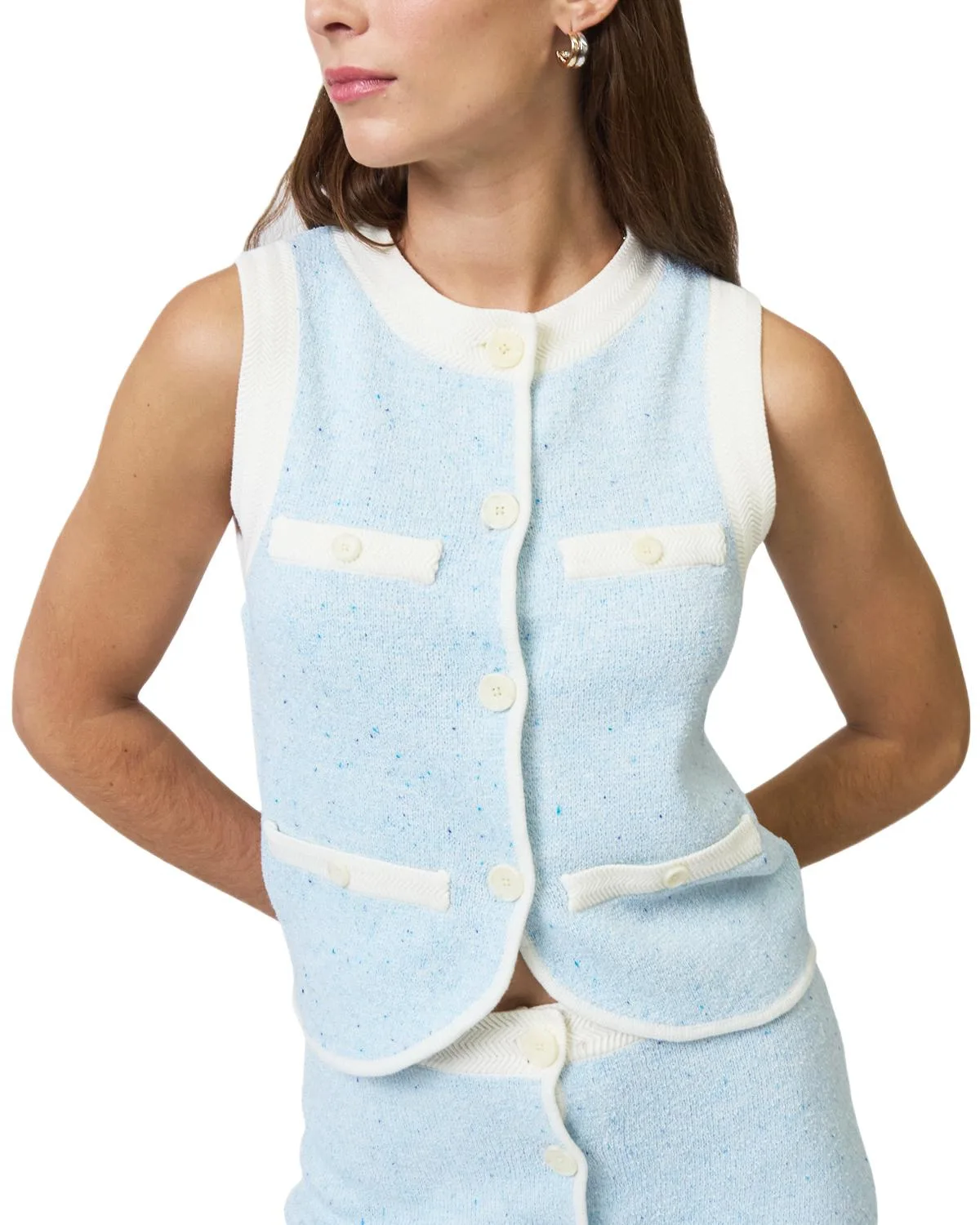 Celeste Tweed Yarn Vest by Central Park West