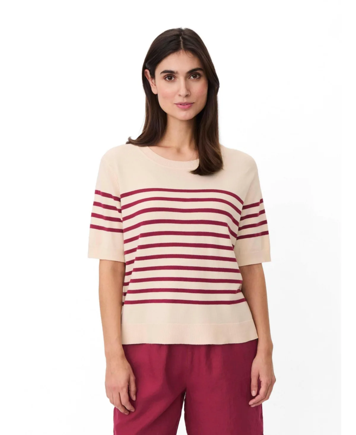Maflorayne Striped Short Sleeve Knit Top by Masai Copenhagen