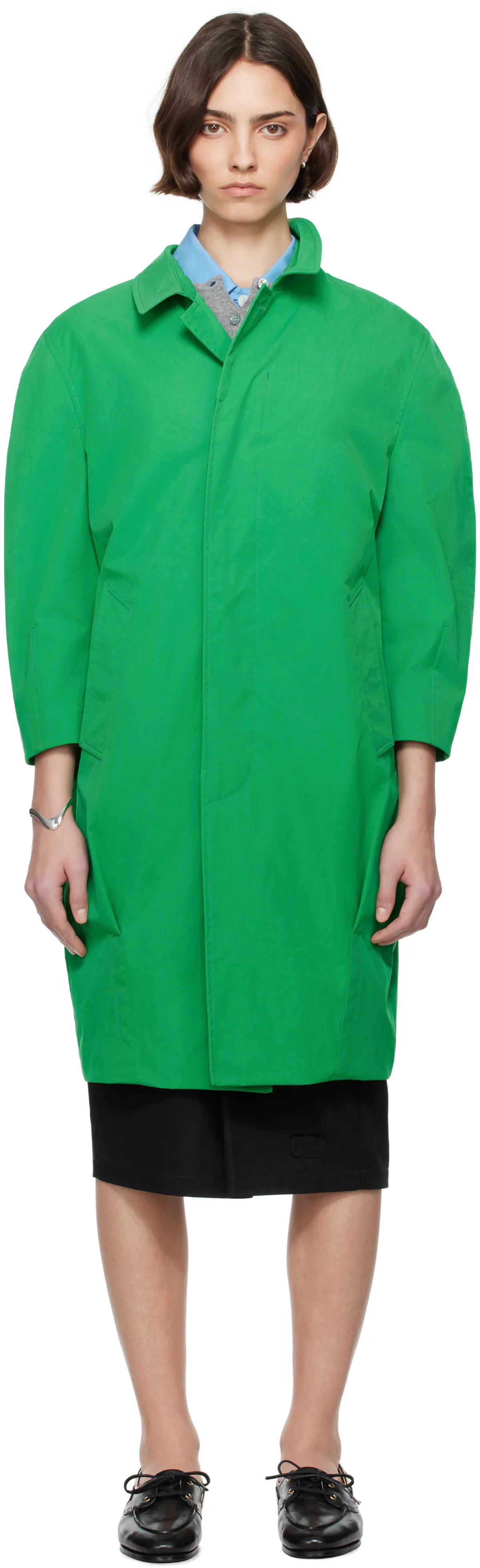 Green Twill Coat by Bally