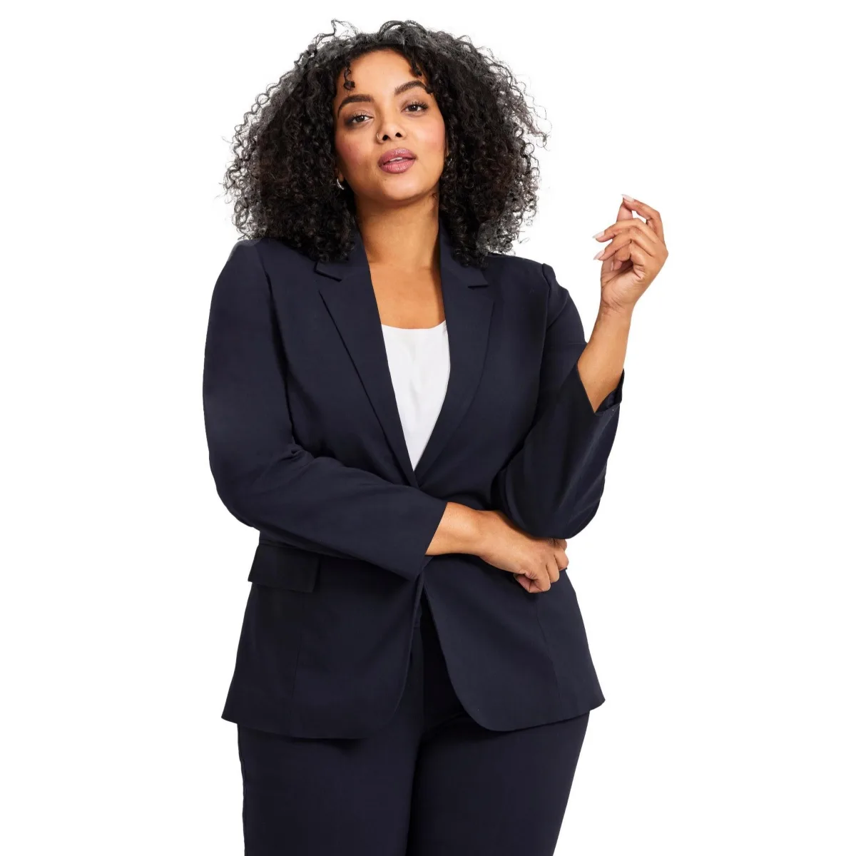 Super Stretch One Button Blazer by Avenue