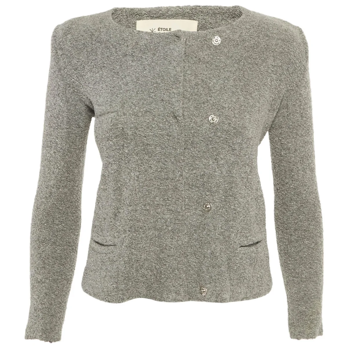 Etoile Grey Textured Knit Button Front Cardigan by Pre-owned Isabel Marant