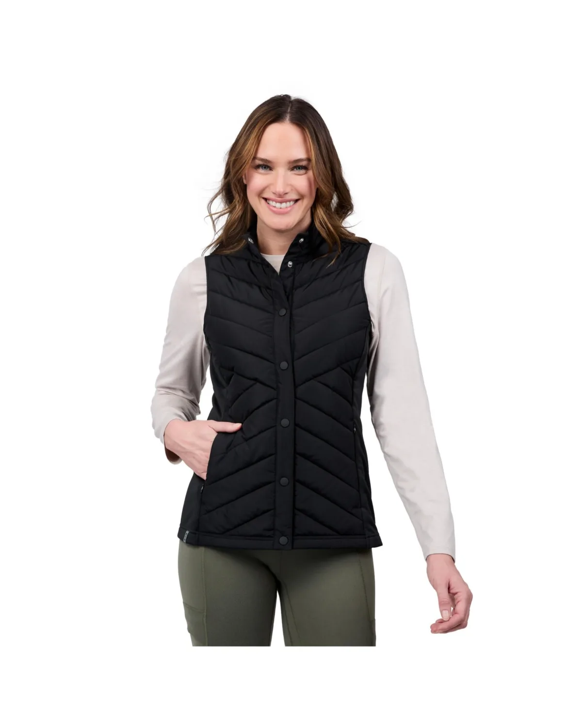 Hybrid Button Front Vest by Free Country