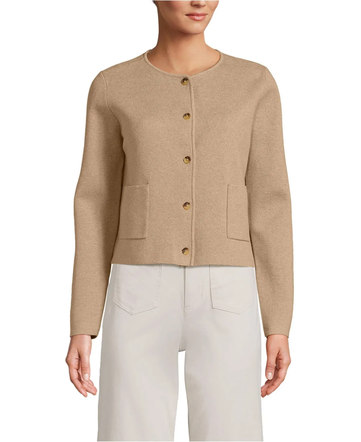Fine Gauge Cotton Milano Blazer Sweater by Lands' End