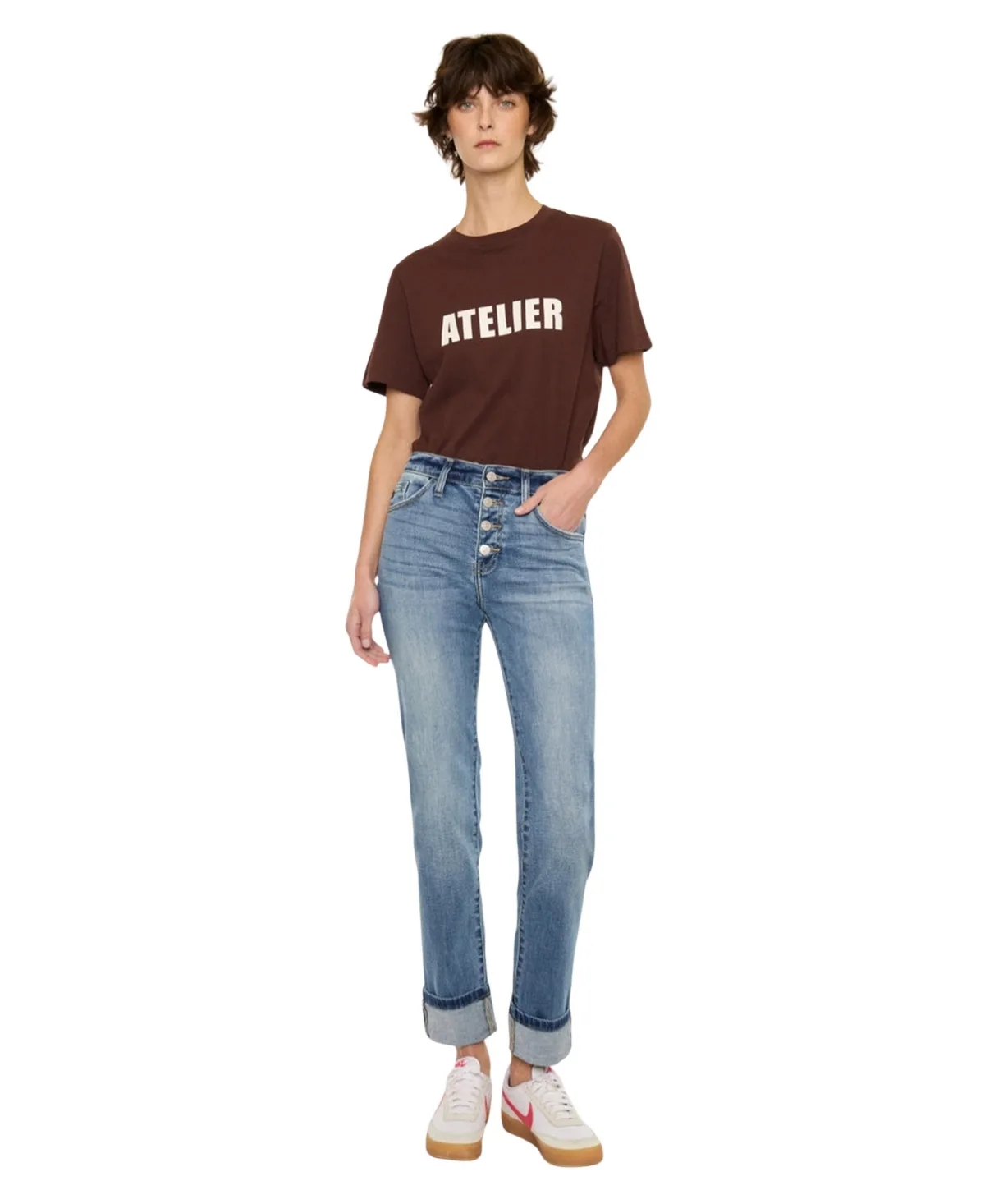 Noelle Essentials High Rise Skinny Straight Jeans by Kancan