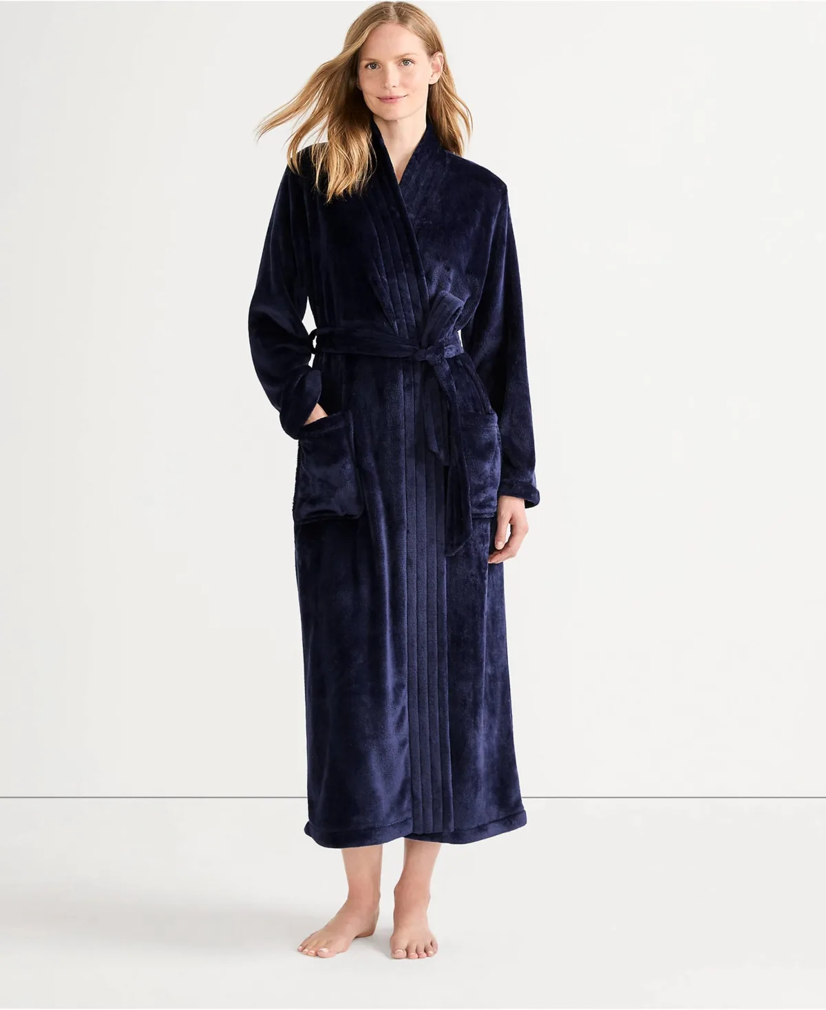 Cozy Plush Long Wrap Robe by Lands' End
