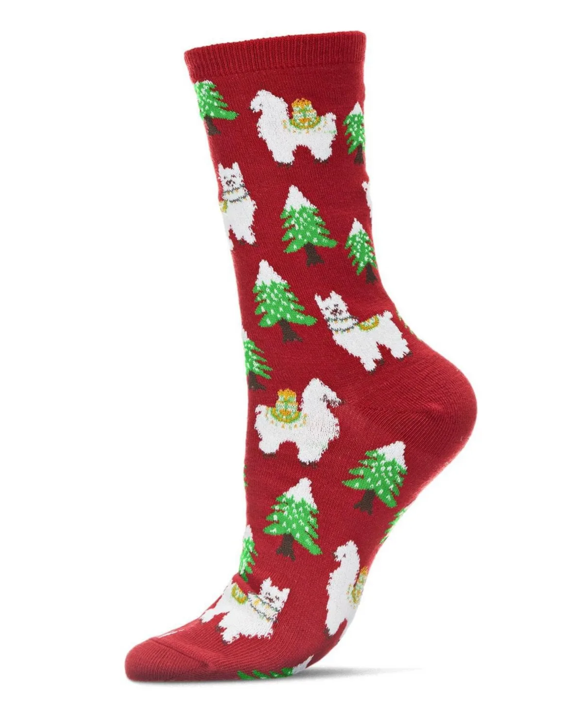 Llama Trees Christmas Crew Socks by Memoi
