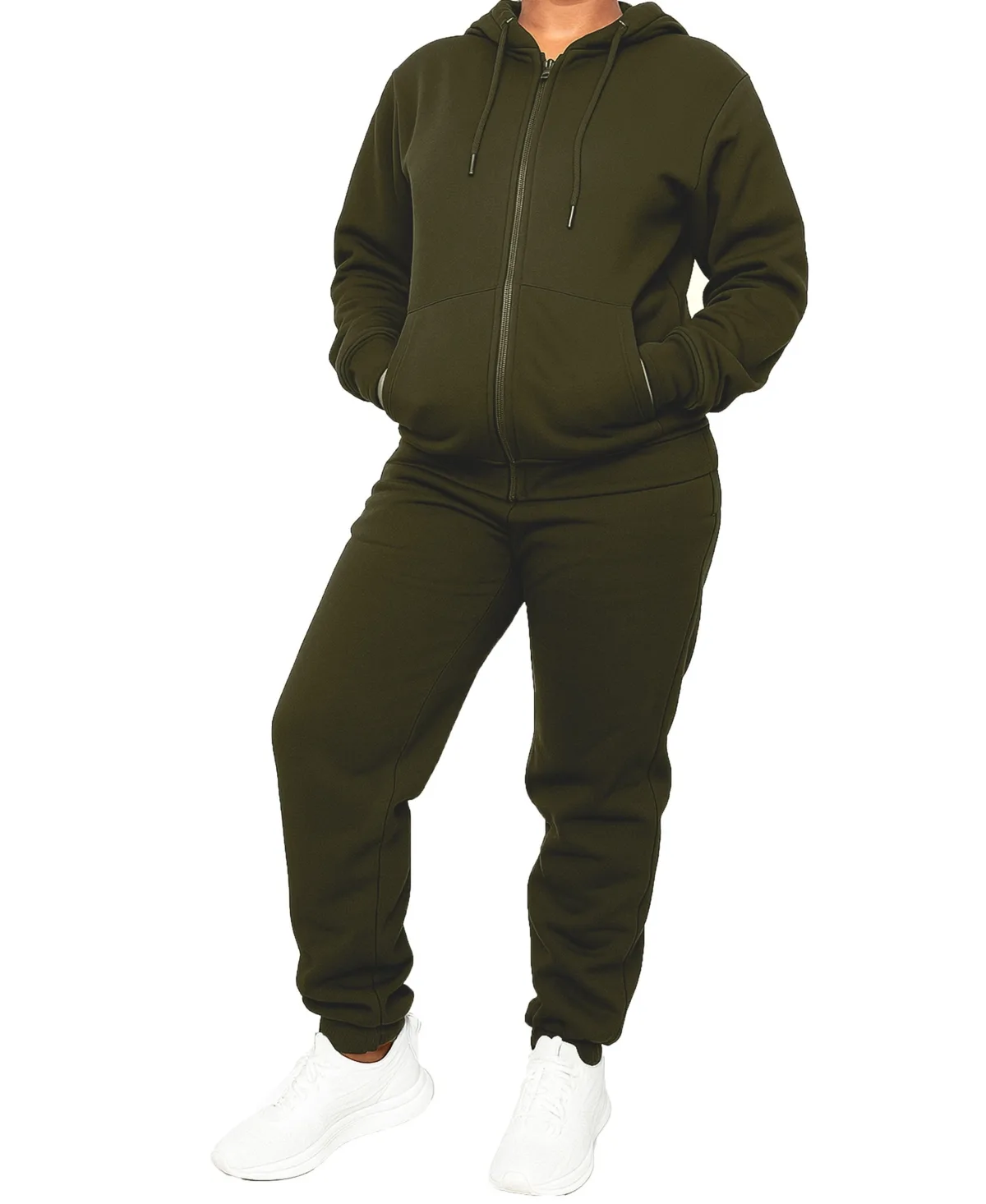 Loose Fit Full-Zip Hoodie and Jogger Sweatpants Matching, 2-Piece Set by Blu Rock