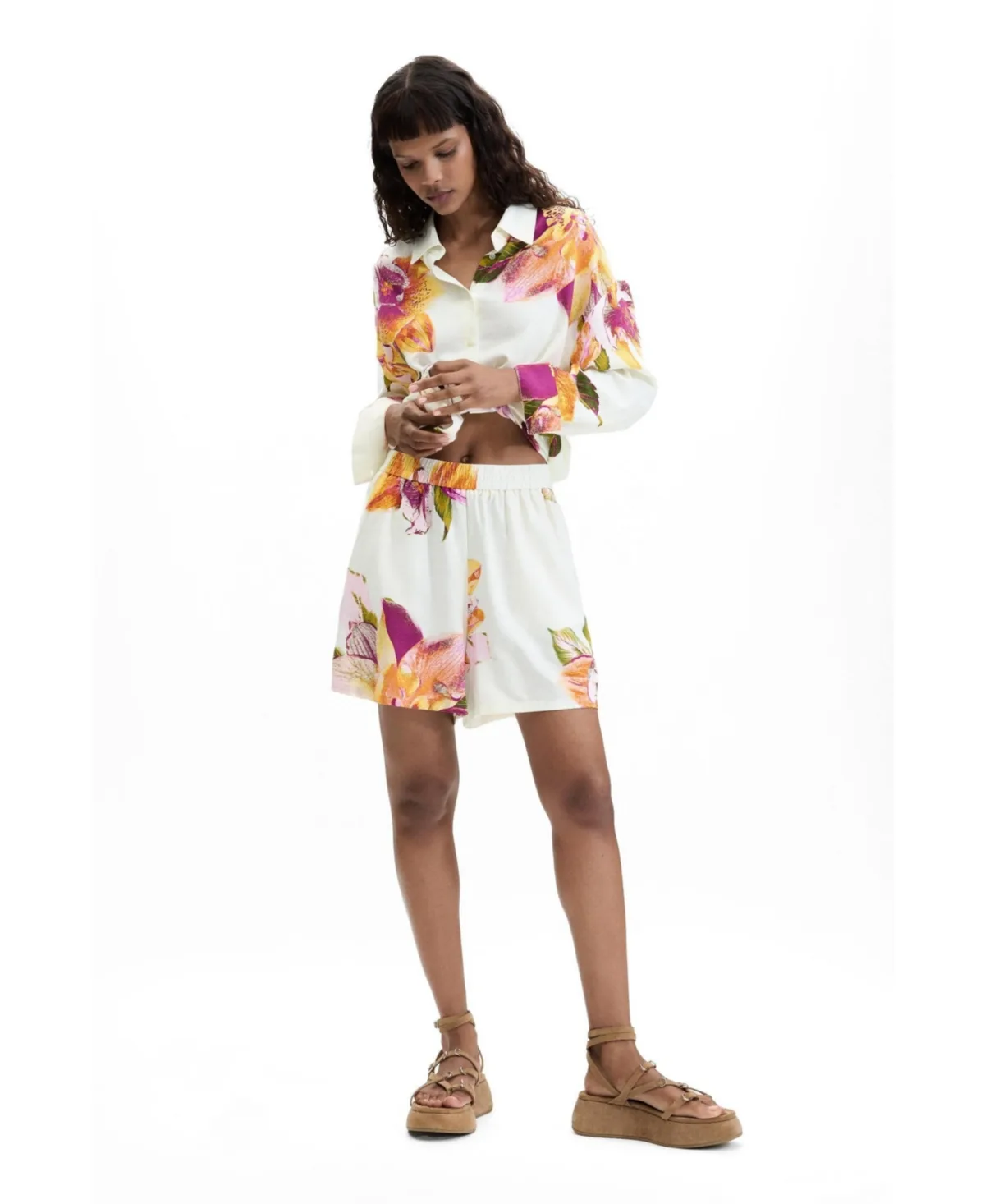Printed Flower Shorts by Desigual