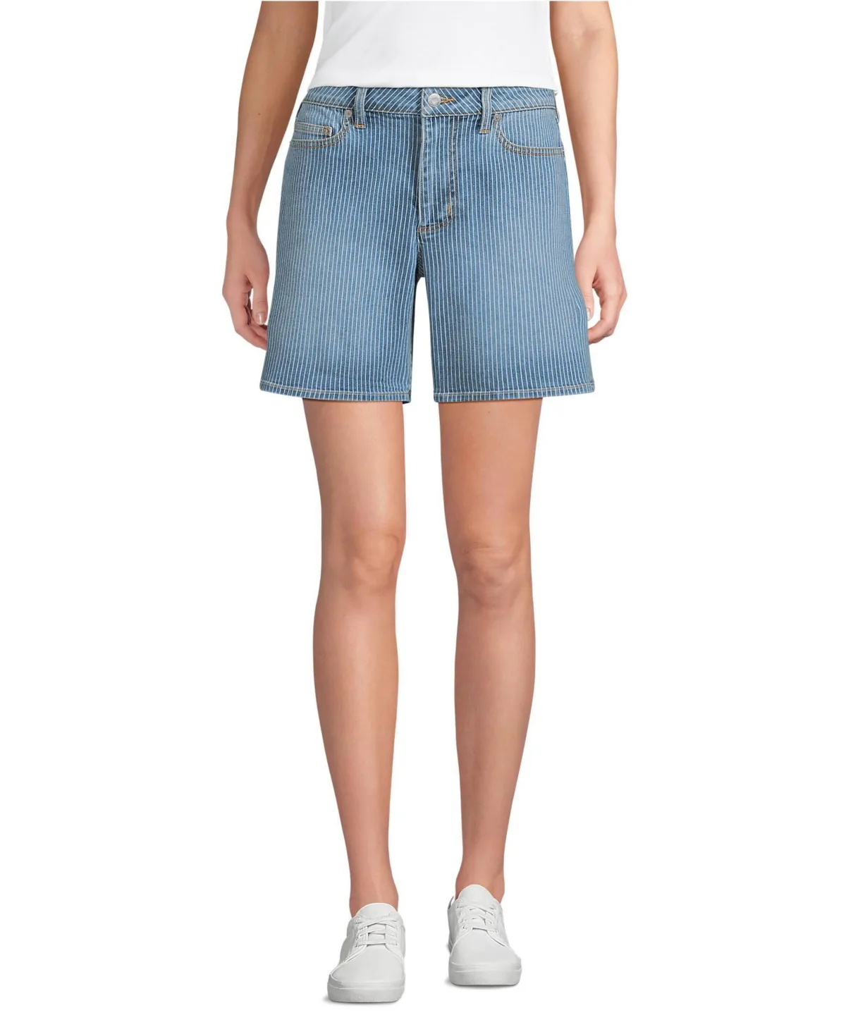 Soft Denim Mid Rise 7" Jean Shorts by Lands' End
