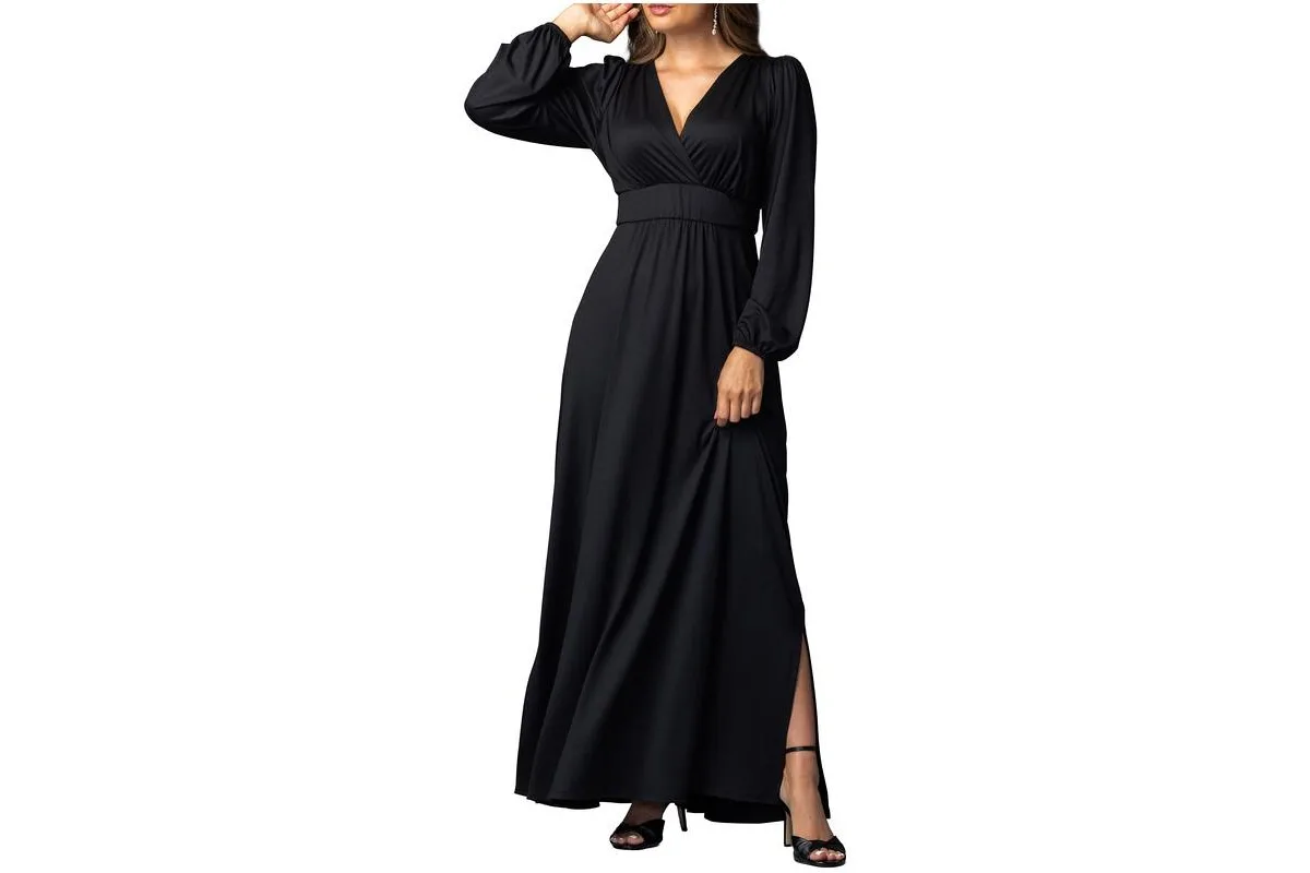 Kelsey Long Sleeve Maxi Dress by Kiyonna