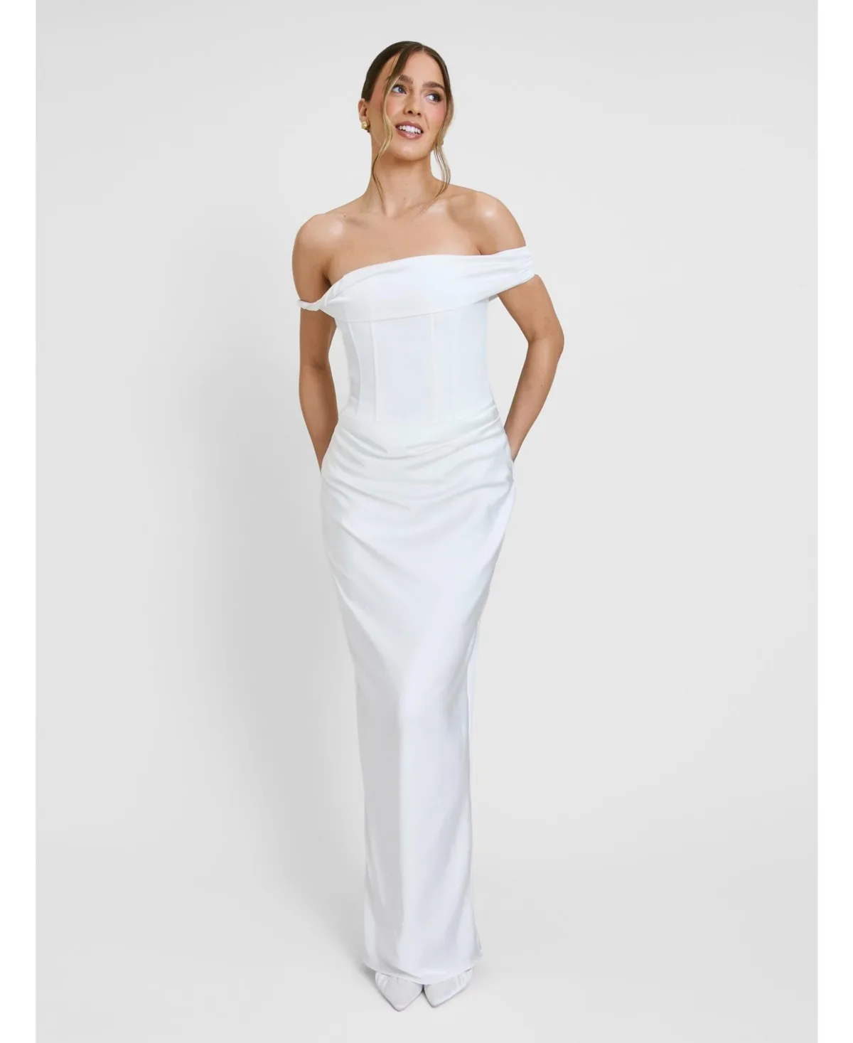 Twist Strap Corset Maxi Dress by Six Stories
