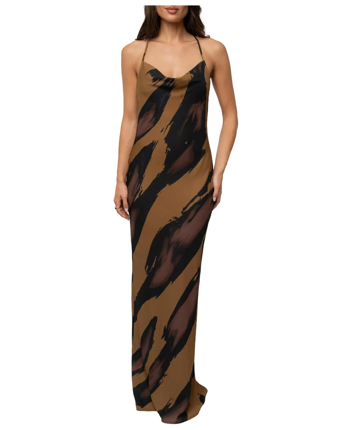 Infinite Journey Maxi Dress, Open-Back, Cowl-Neck by Jluxlabel