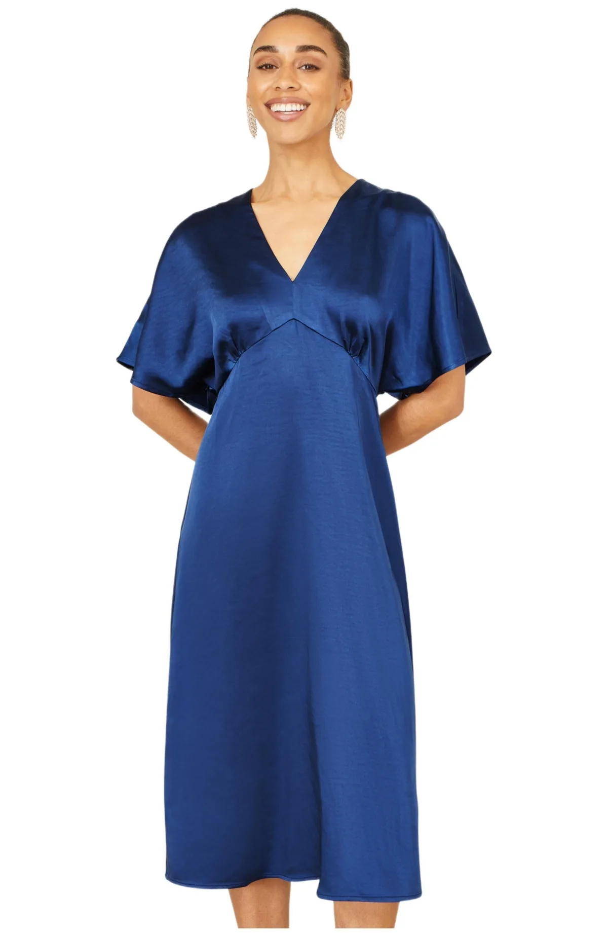 Satin Midi Kimono Dress