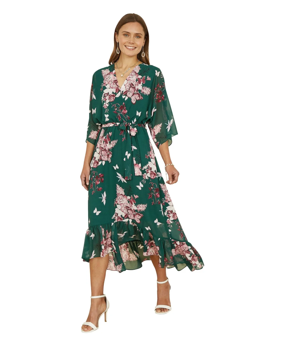 Floral Dipped Hem Dress