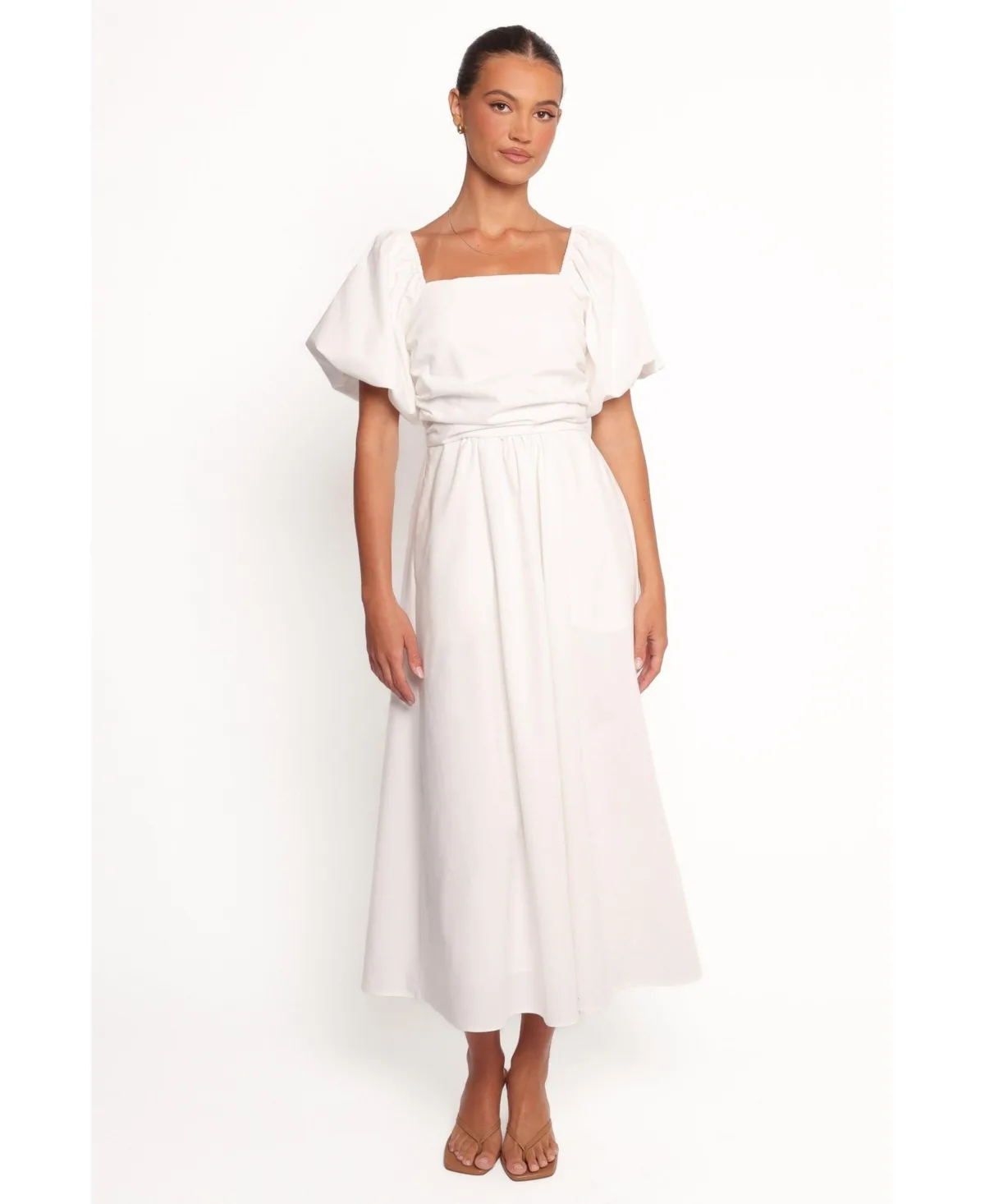 Clo Puff Sleeve Midi Dress by Petal And Pup