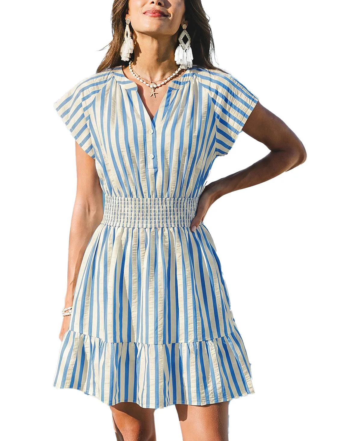 Azalea Striped Mini Beach Dress