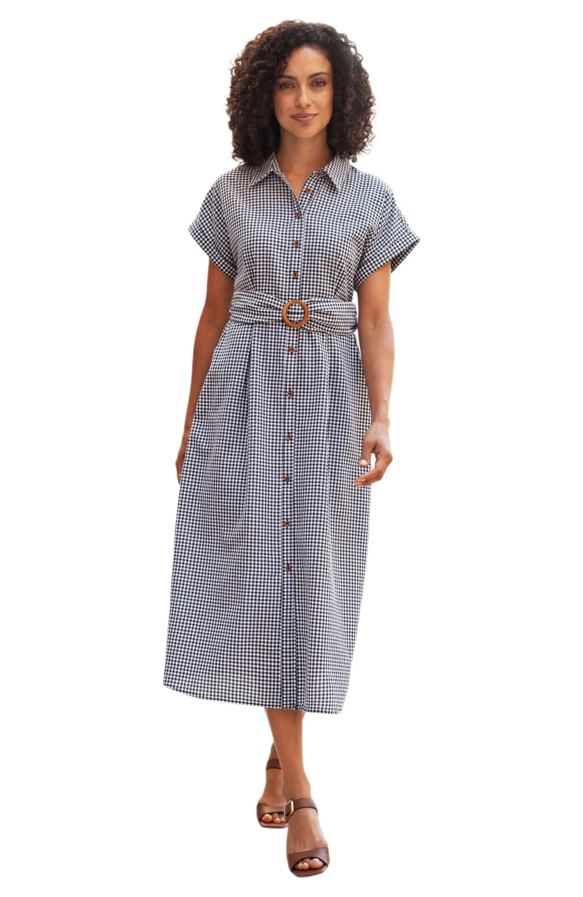 Gingham Relaxed Shirt Dress by Yumi