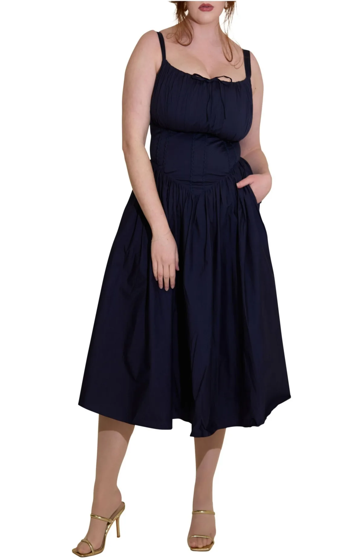Camille Fuller Bust Cotton Mini Corset Dress by Taideux