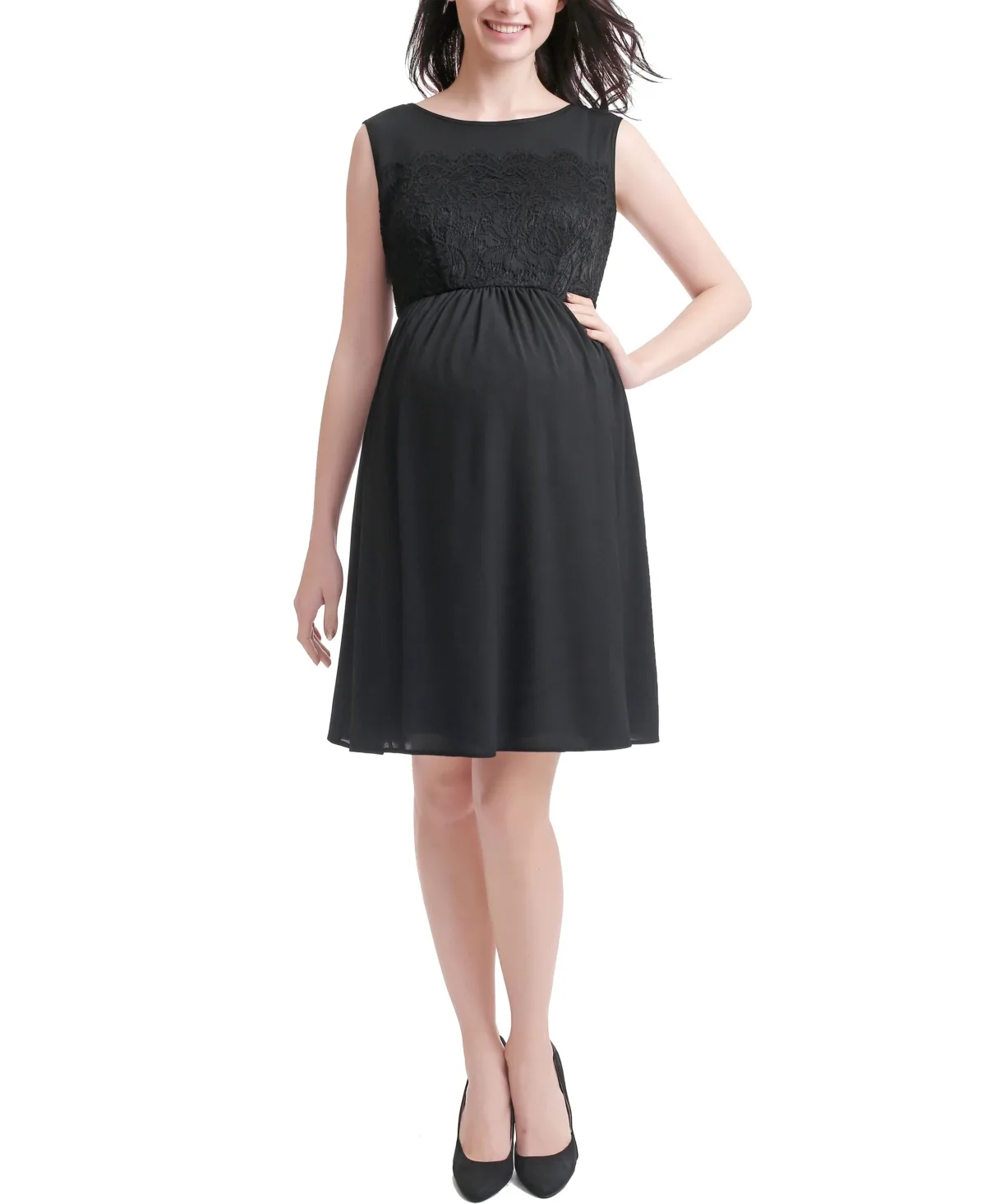 Lace & Mesh Skater Dress by Kimi + Kai