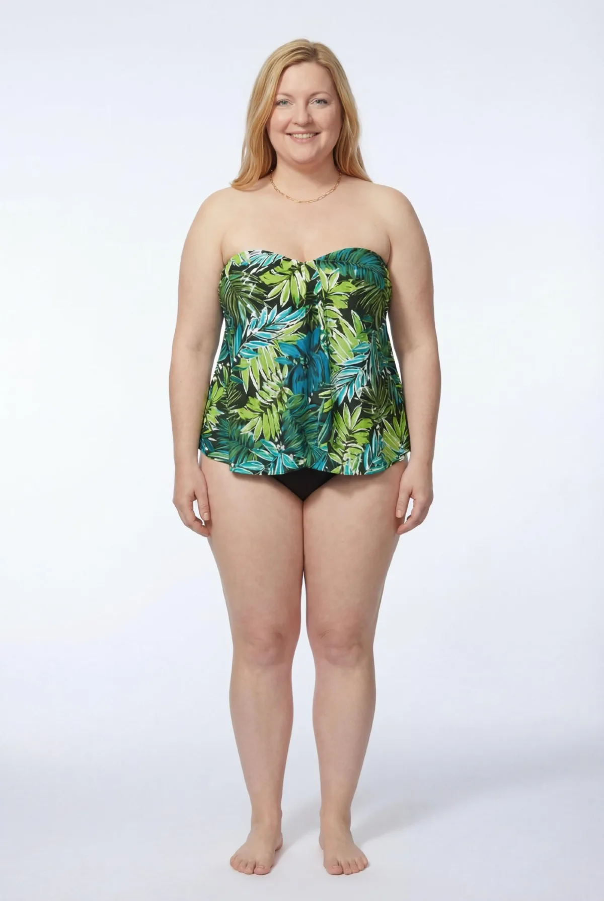 Flyaway Bandeau Tankini Top by Swimsuits For All