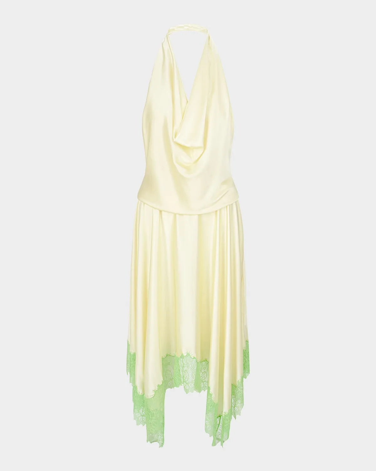 Elira Cowl-Neck Silk Dress