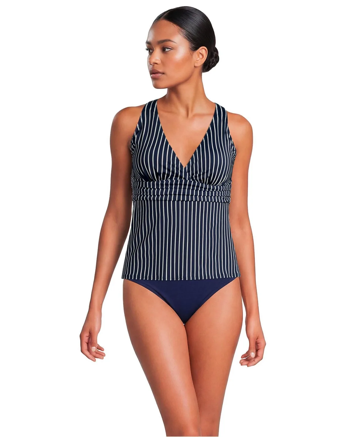 Dd-Cup V-Neck Plunge x Back Tankini Top