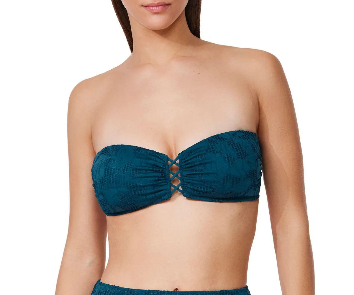 Jolene Textured Bandeau Bikini Top