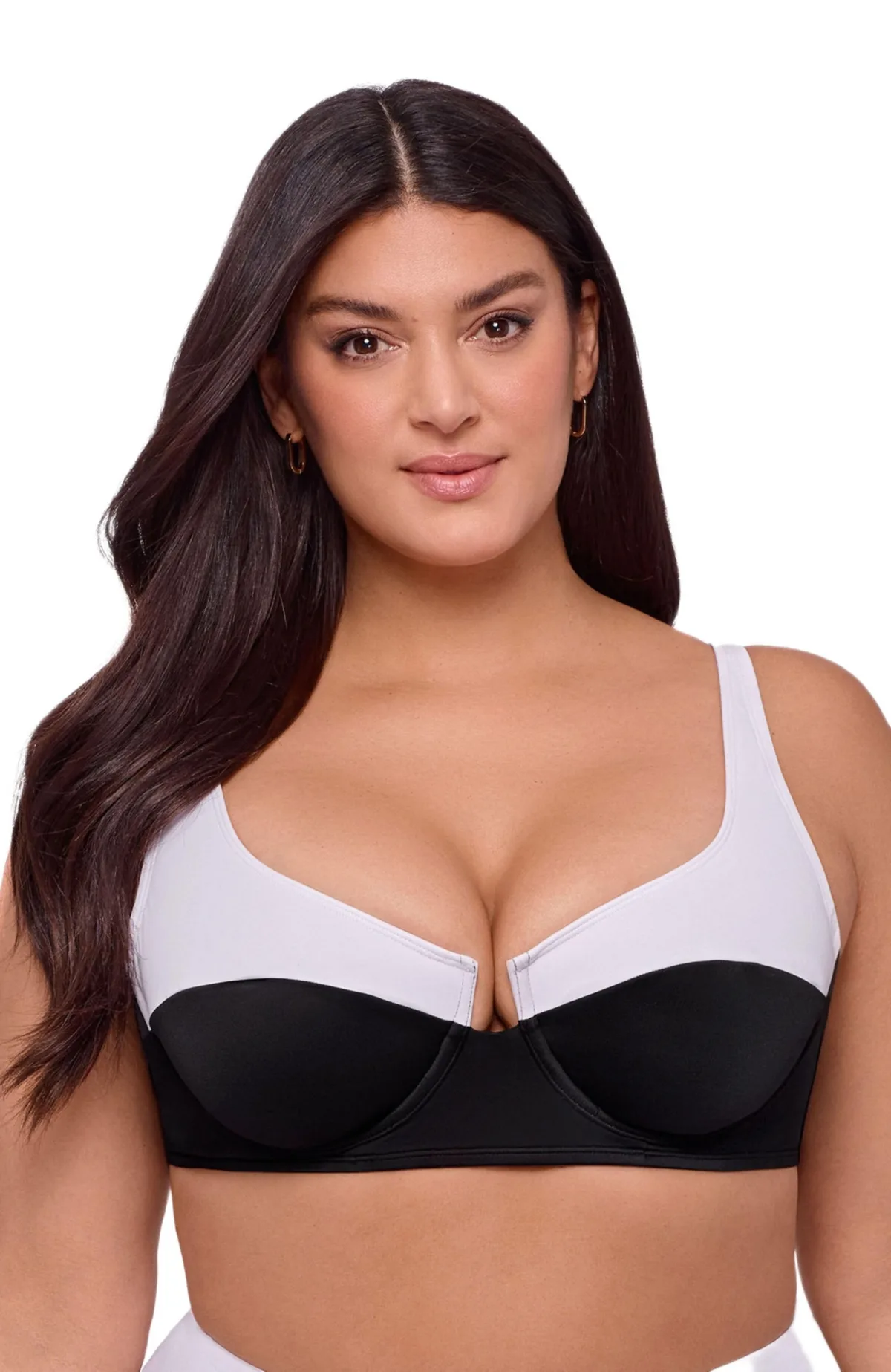Supportive Tall Underwire Colorblock Bikini Swimsuit Top