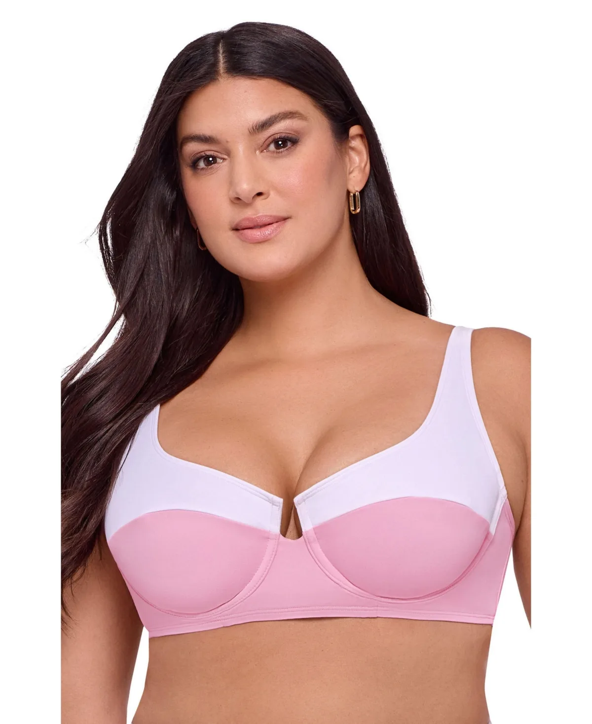 Supportive Tall Underwire Colorblock Bikini Swimsuit Top