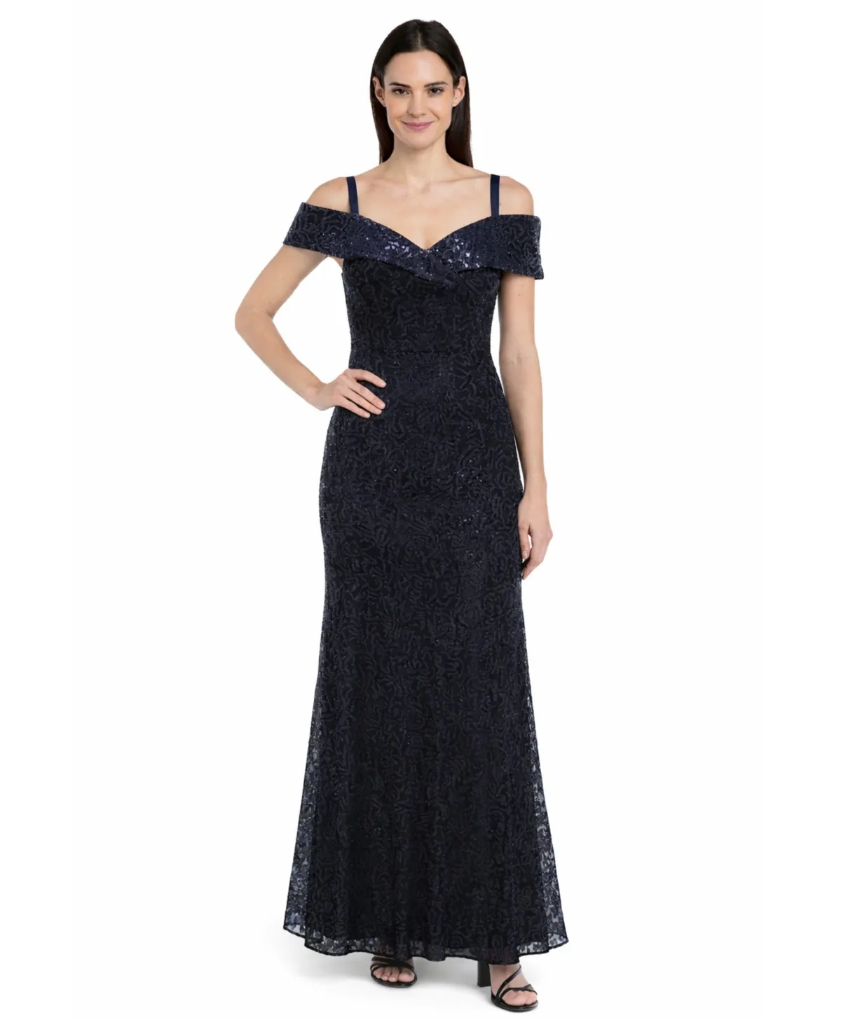 Sequined Lace Gown by R & M Richards