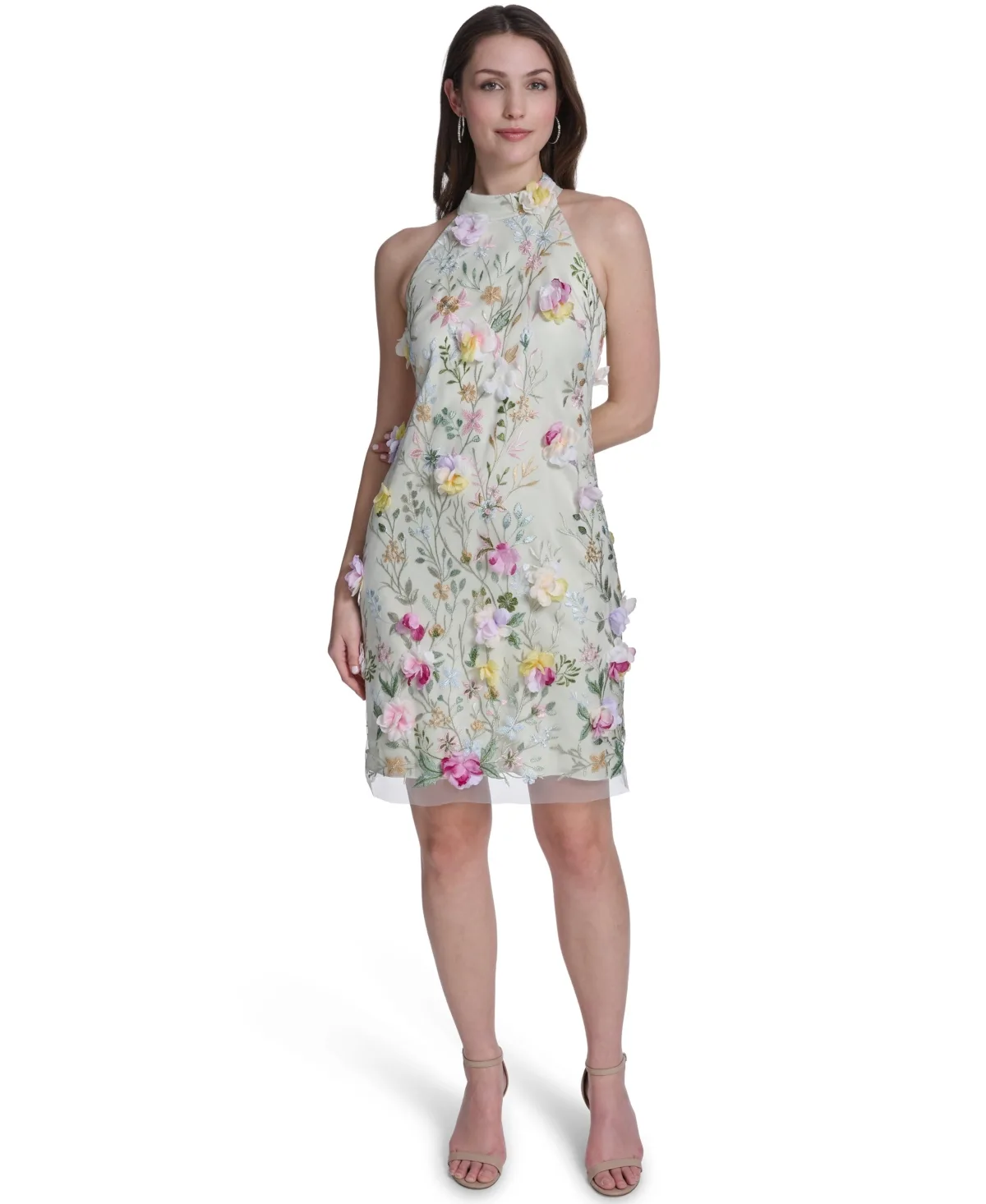 Sleeveless Mock Neck Cocktail Dress by Eliza J
