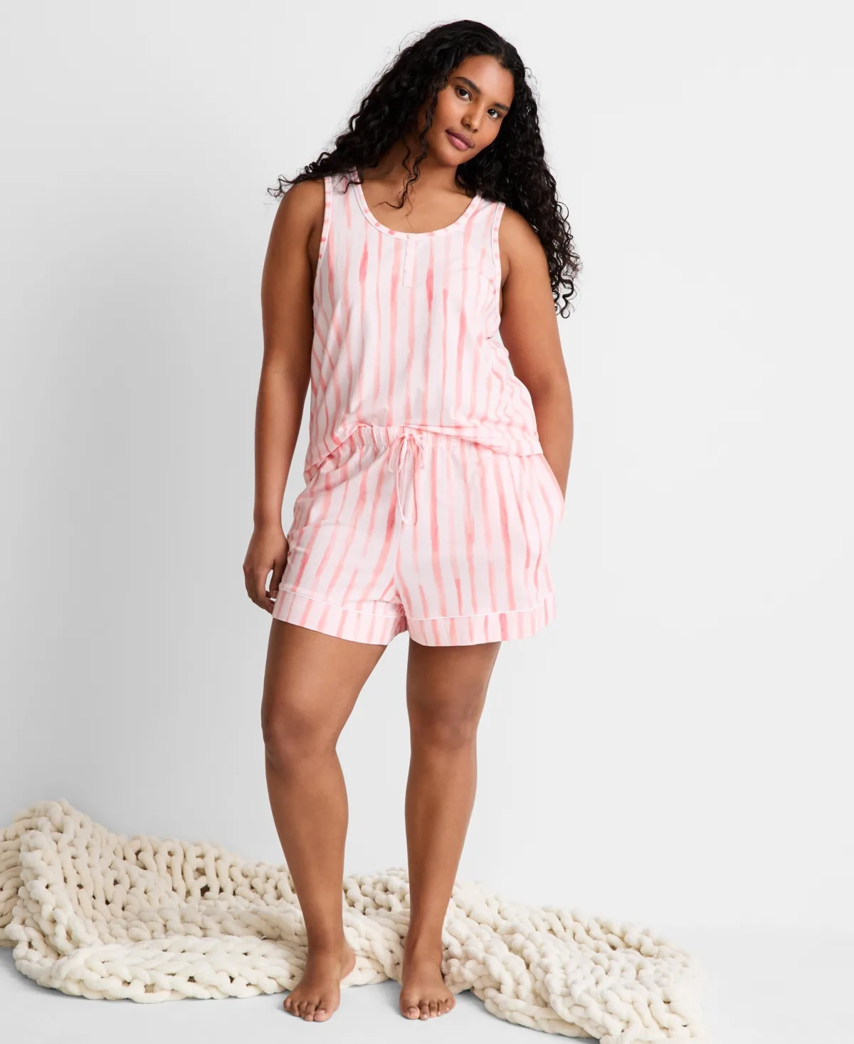 Henley Tank & Shorts Pajama Set by State Of Day