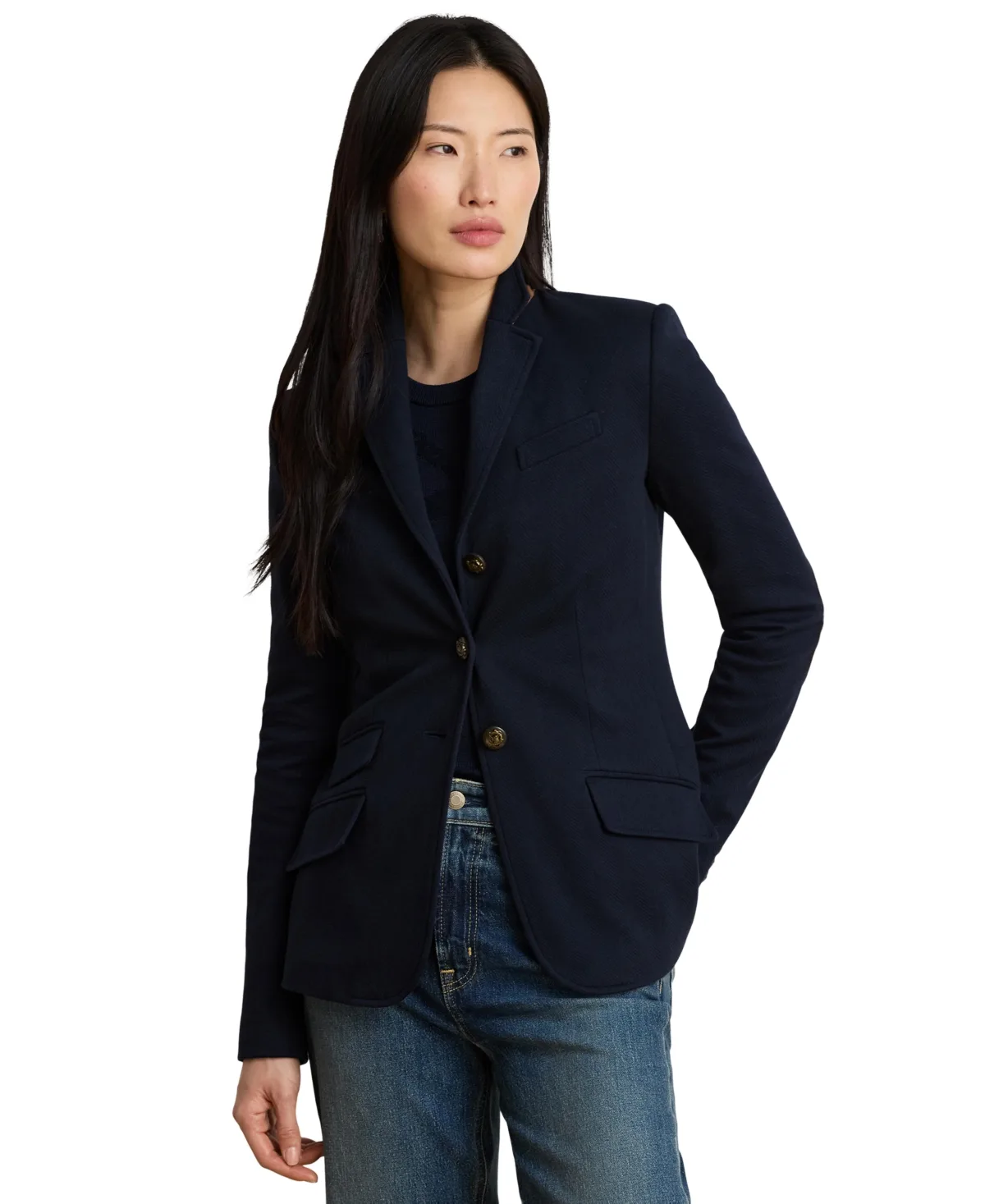 Herringbone Notch Lapel Blazer by Lauren Ralph Lauren