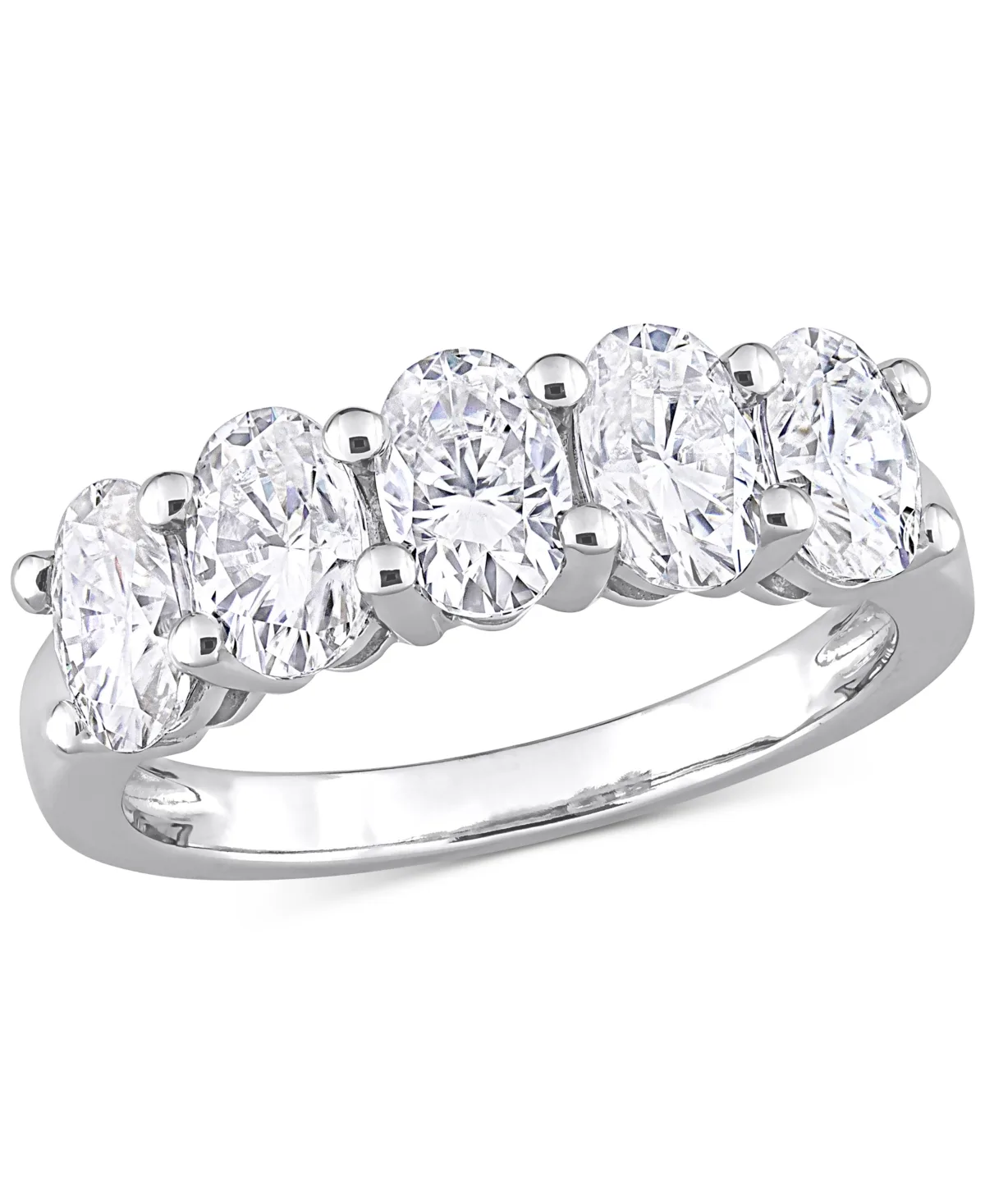 Moissanite Oval Five Stone Anniversary Band (2-1/2 ct. t.w.) in 10k White Gold by Macy's