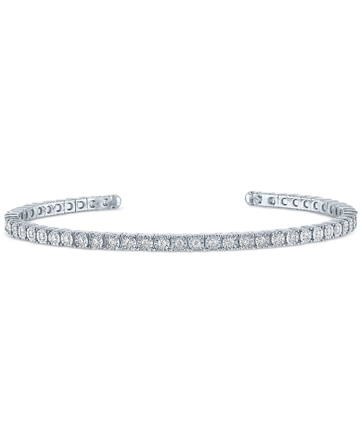 Lab-Grown Diamond Flexible Cuff Bangle Bracelet (1/2 ct. t.w.) in Sterling Silver