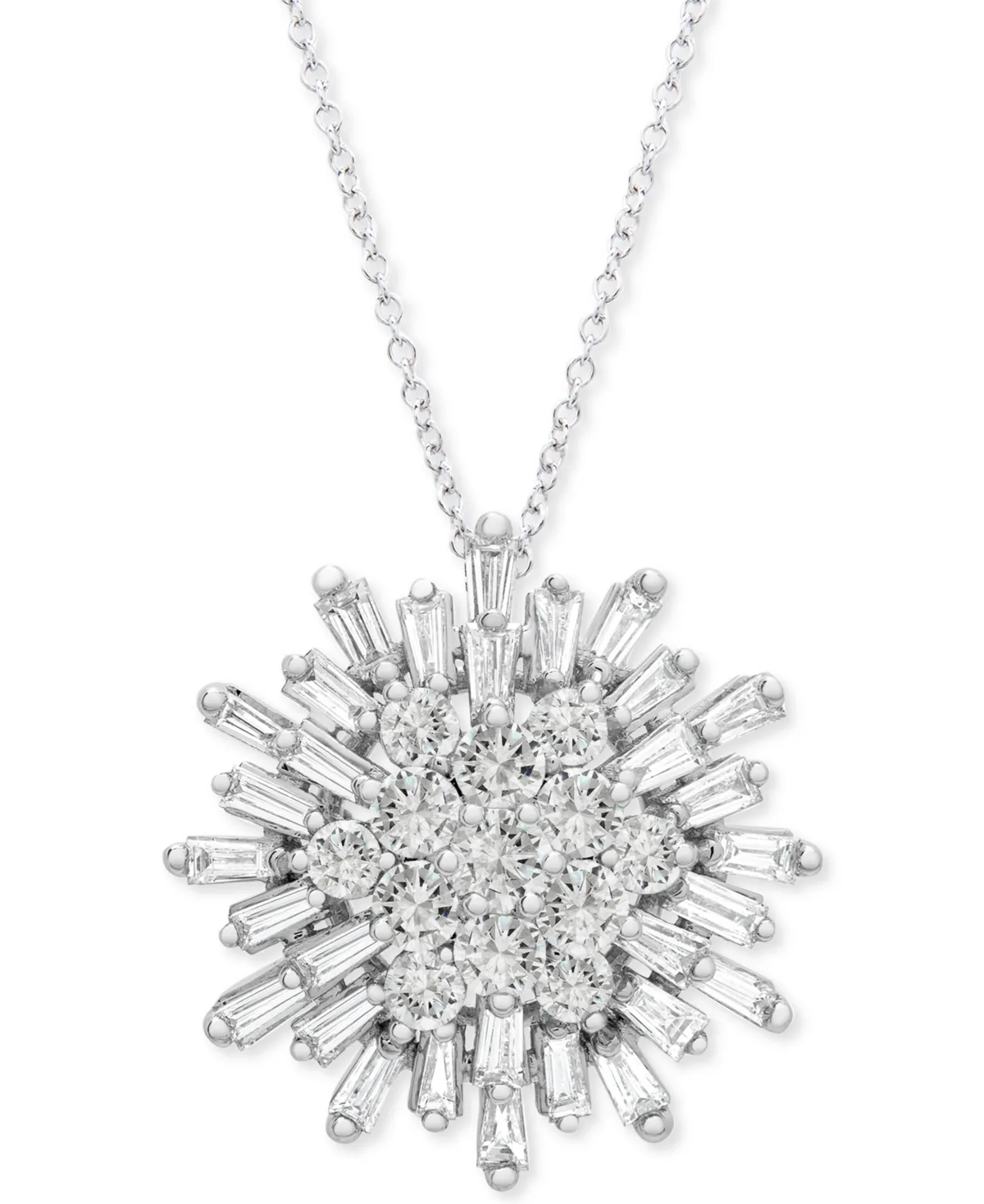 Diamond Starburst 20" Pendant Necklace (1-1/2 ct. t.w.) in 14k White Gold or 14k Yellow Gold by Wrapped In Love