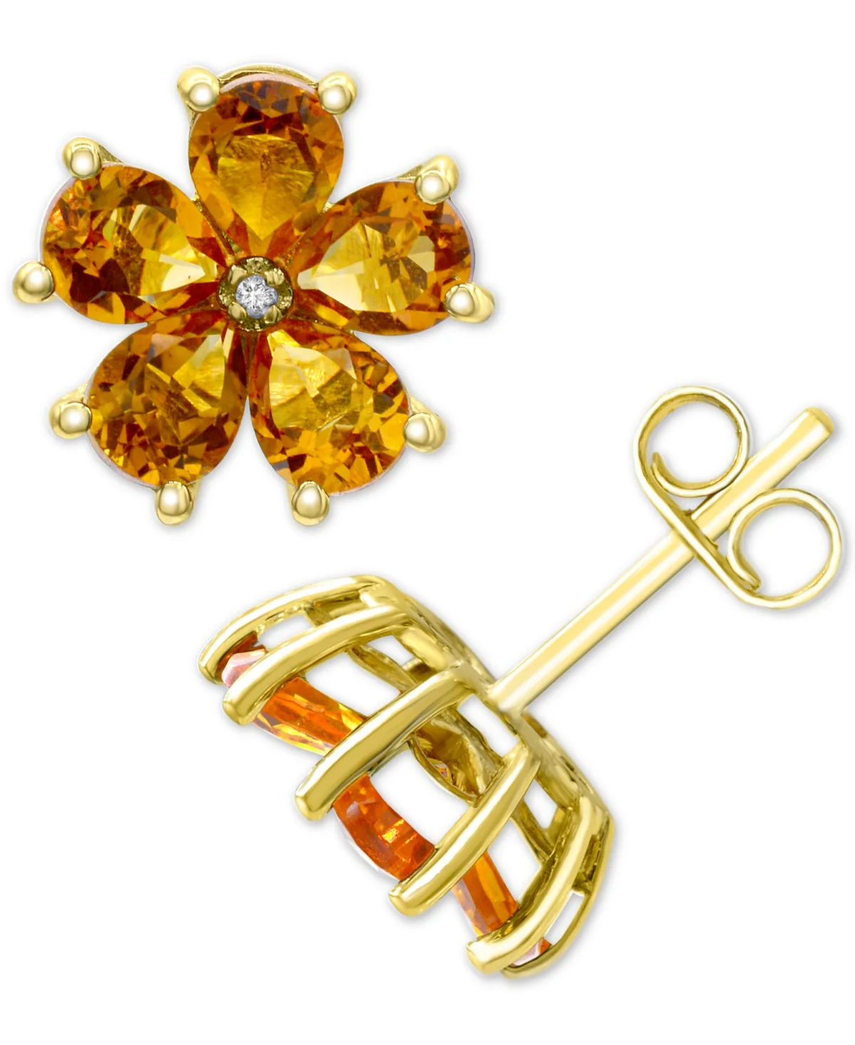 (2-7/8 ct. t.w.) & Diamond Accent Flower Stud Earrings in 14k Gold-Plated Sterling Silver by Macy's